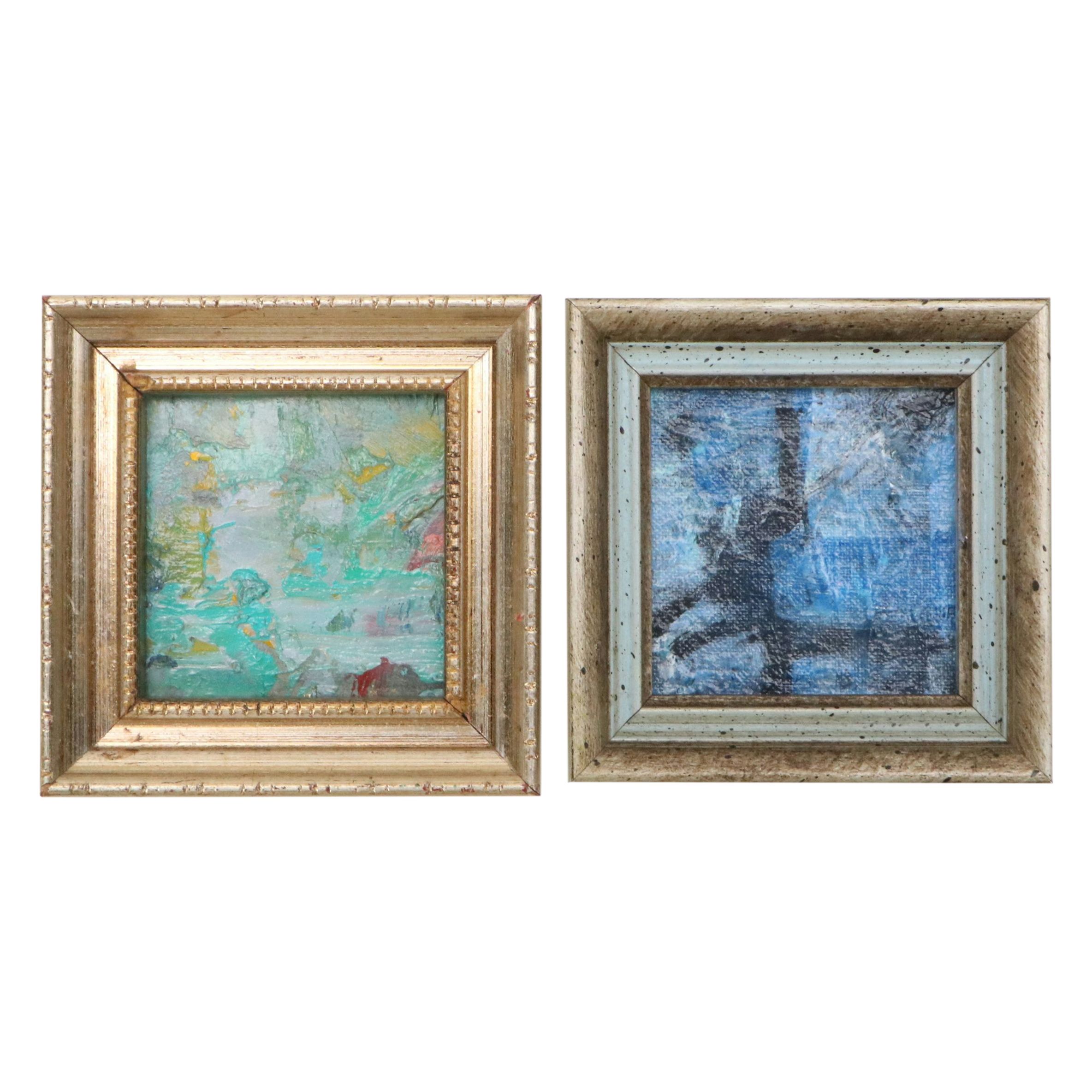 Rebecca Manns Miniature Colorful Abstract Oil and Acrylic Paintings, 2025