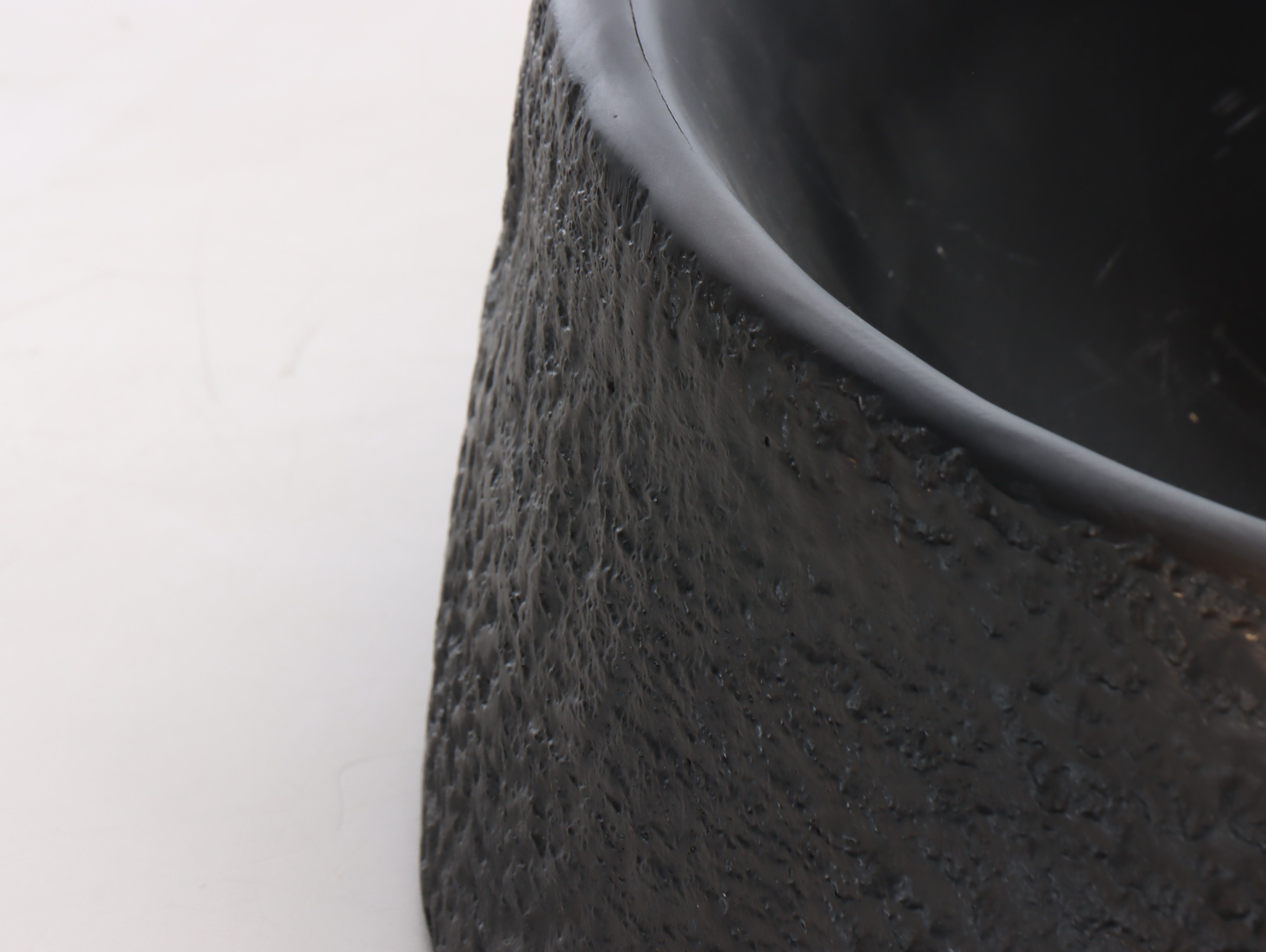 Black Finish Metal and Stone Bowls