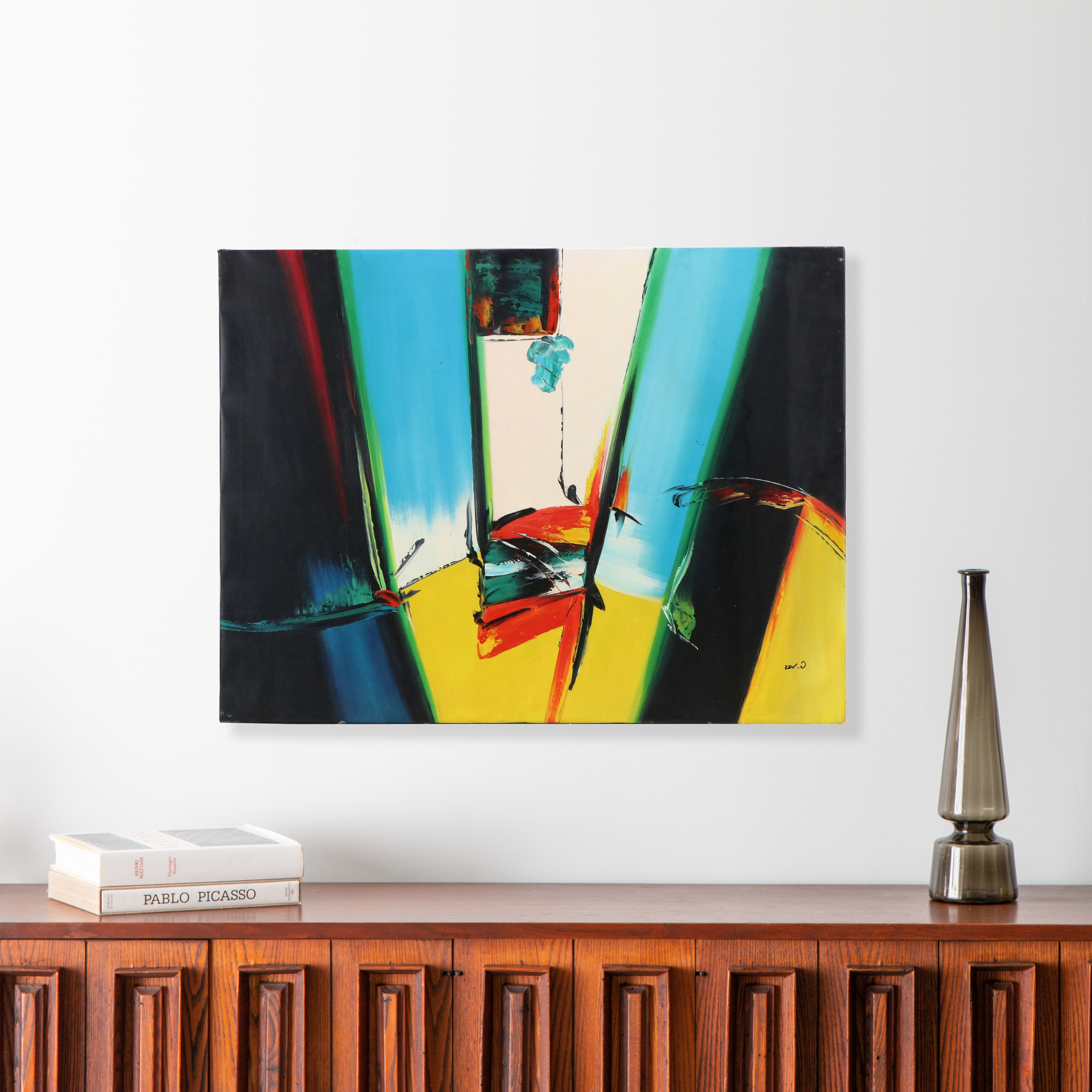 Abstract Acrylic Painting, Late 20th Century