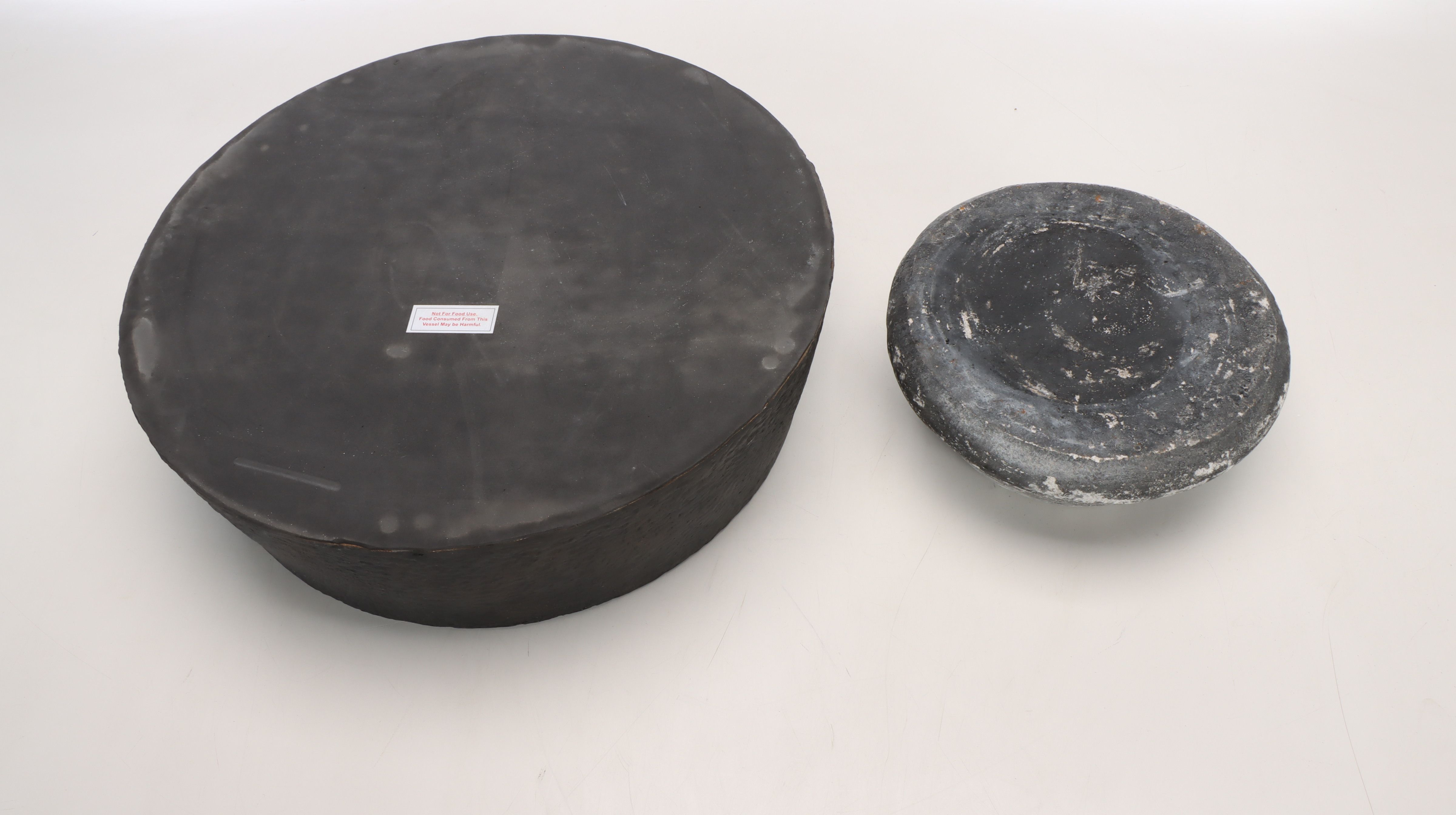 Black Finish Metal and Stone Bowls