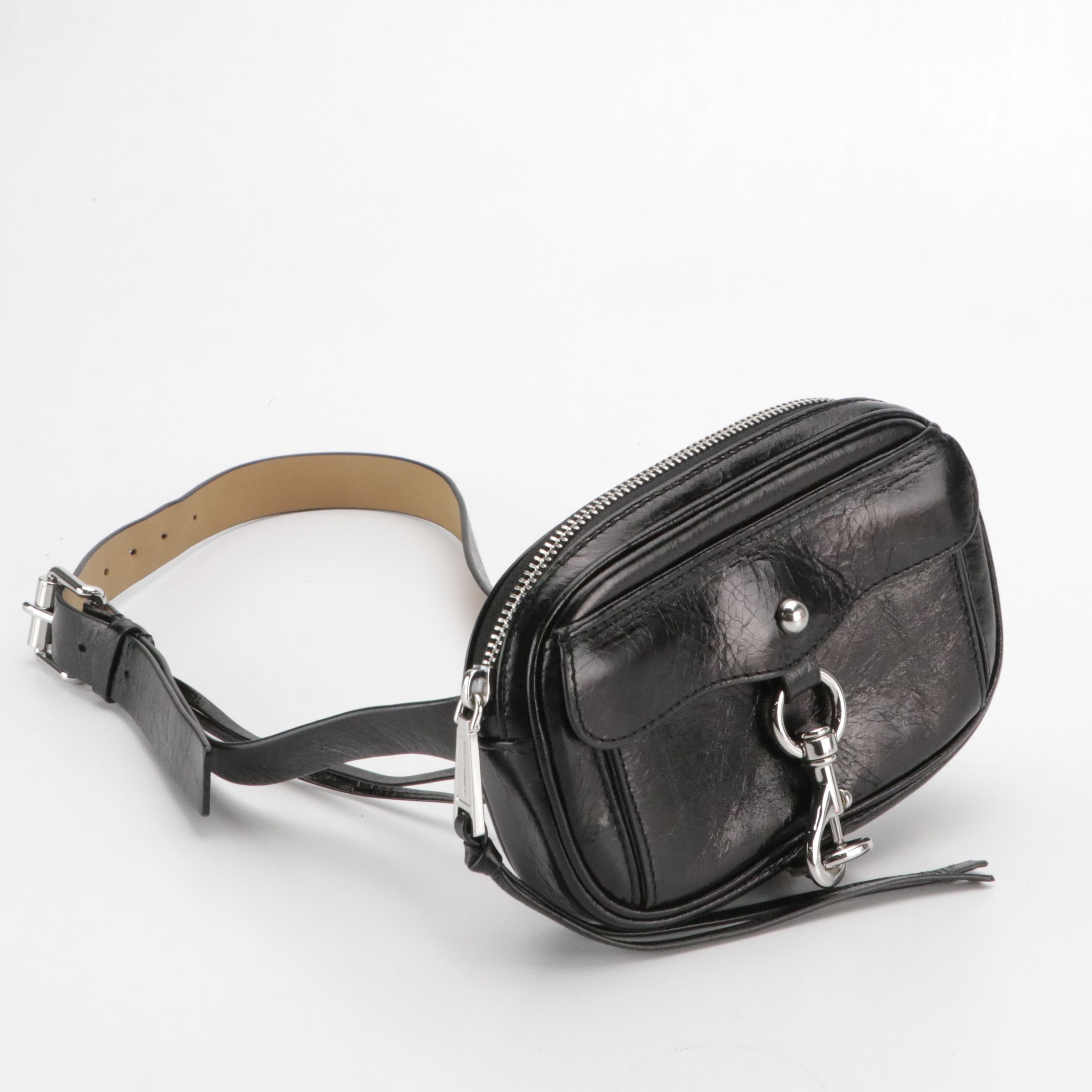 Rebecca Minkoff Green Leather Wallet on Chain, Black Belt Bag, Tory Burch Wallet