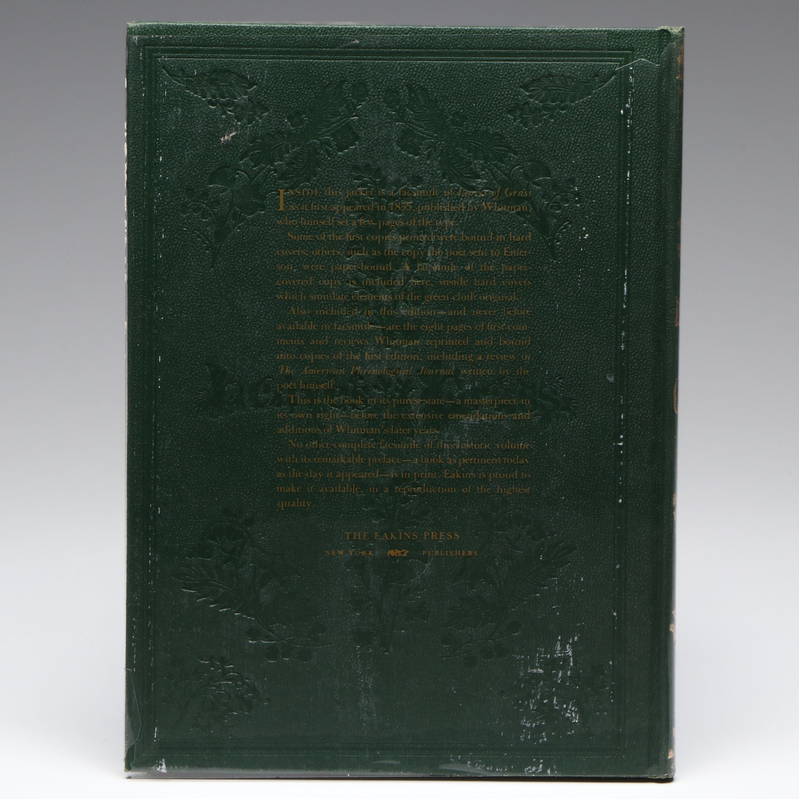 Facsimile First Edition "Leaves of Grass" by Walt Whitman, 1966