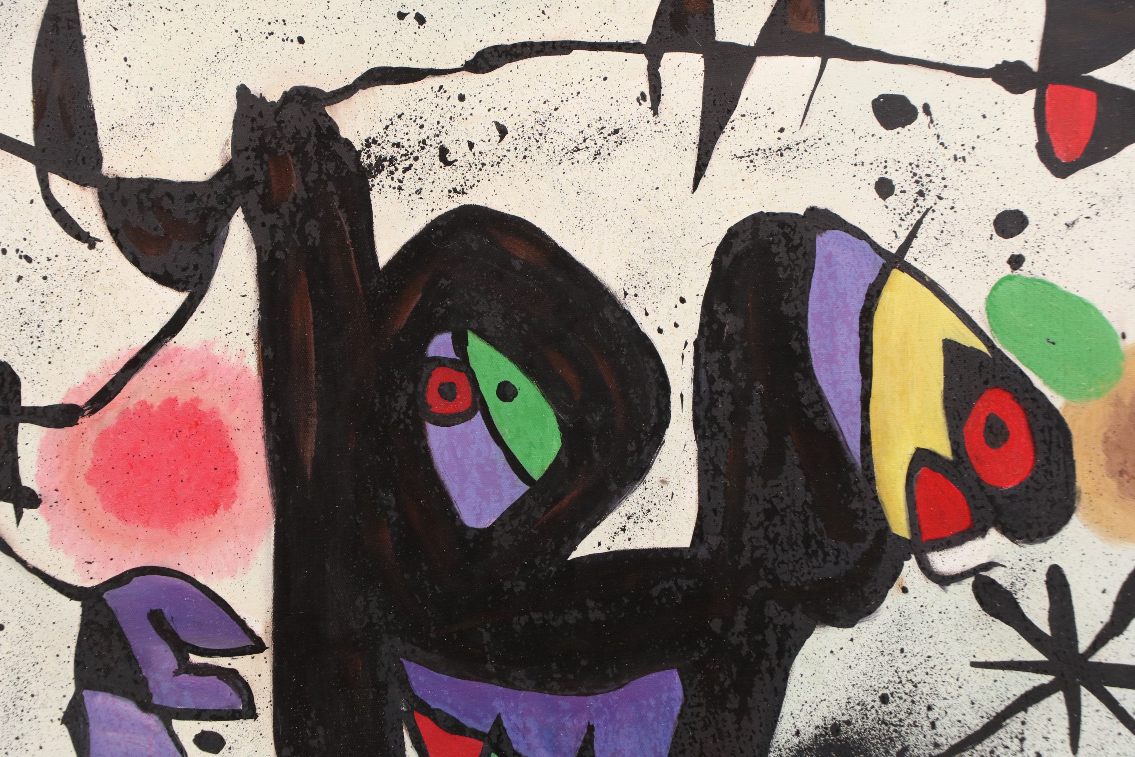 After Joan Miró Abstract Acrylic Painting