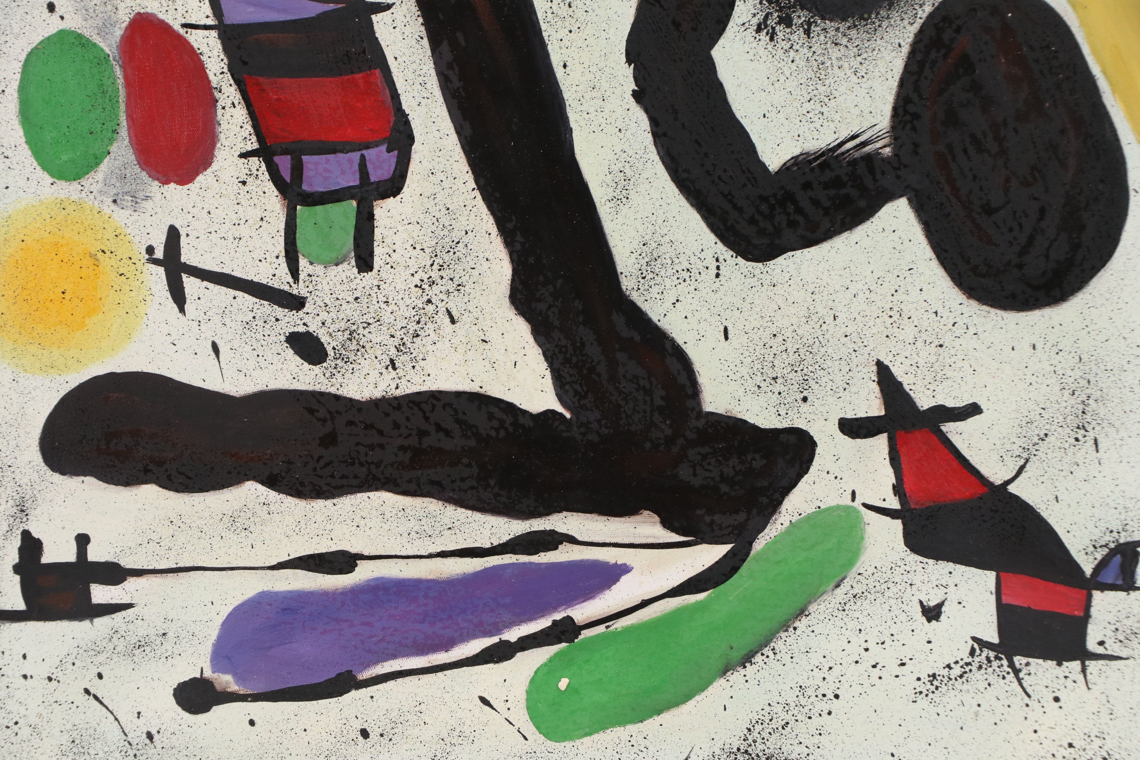 After Joan Miró Abstract Acrylic Painting