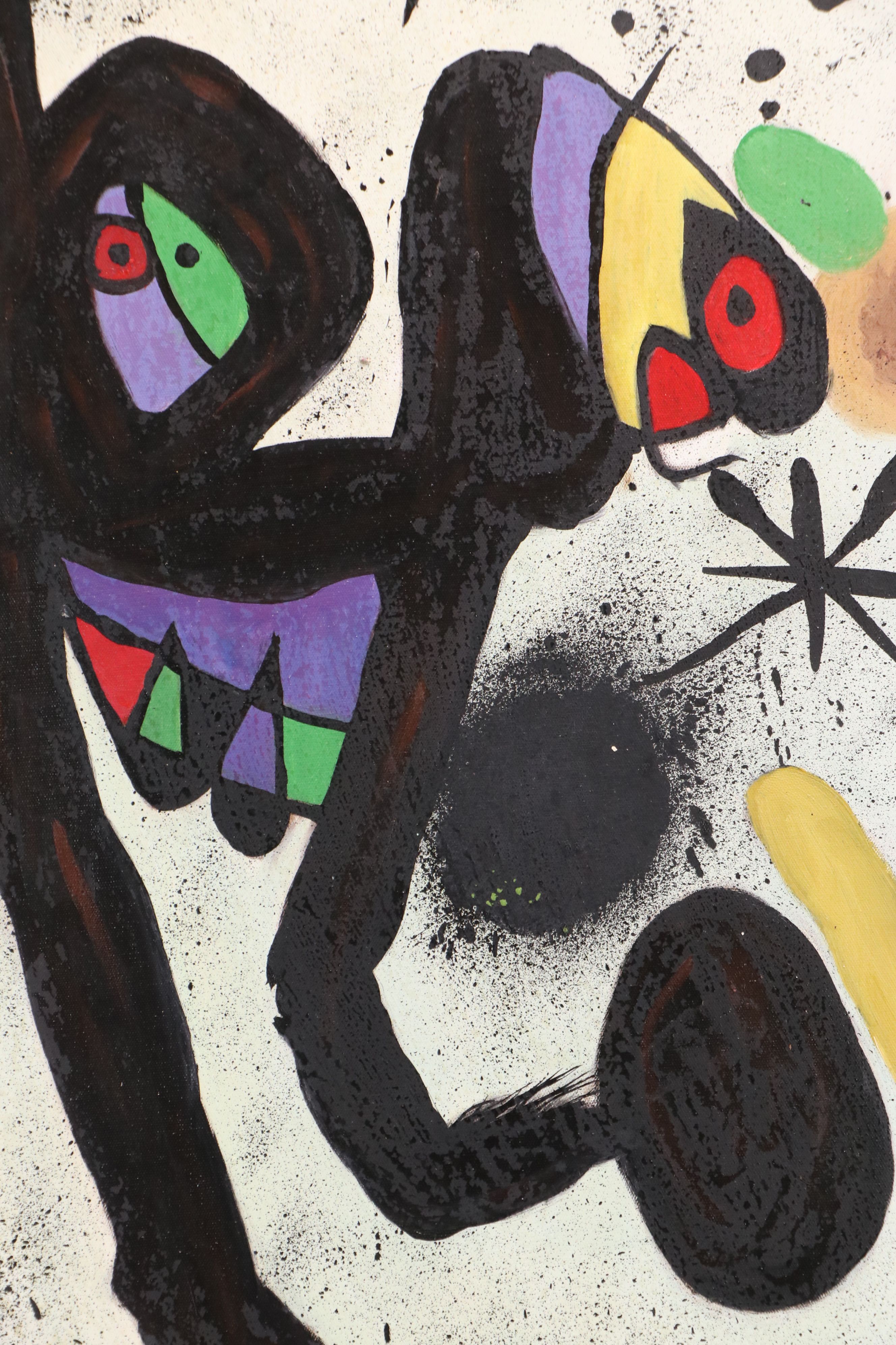 After Joan Miró Abstract Acrylic Painting