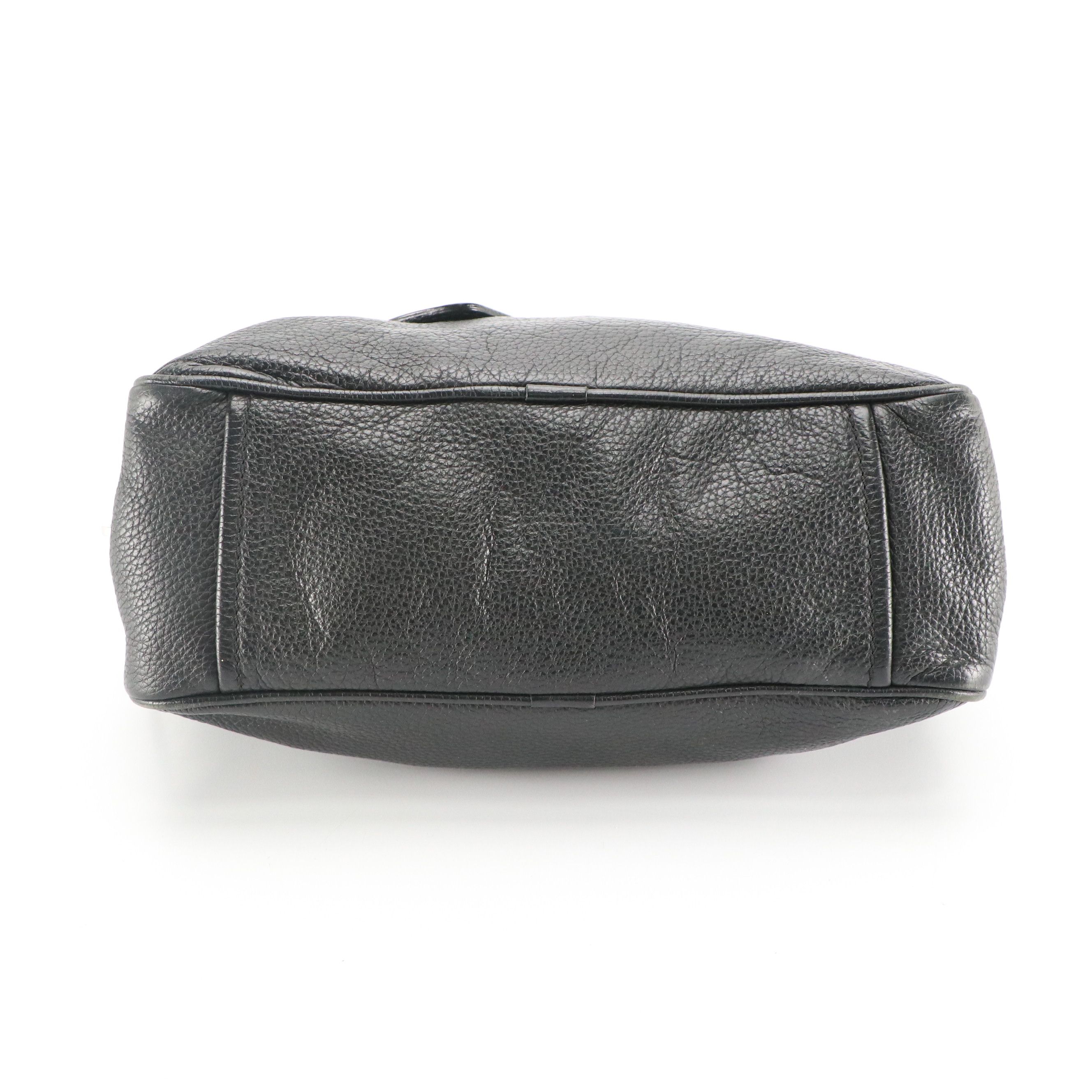 Prada Bauletto Shoulder Bag in Black Vitello Daino Leather