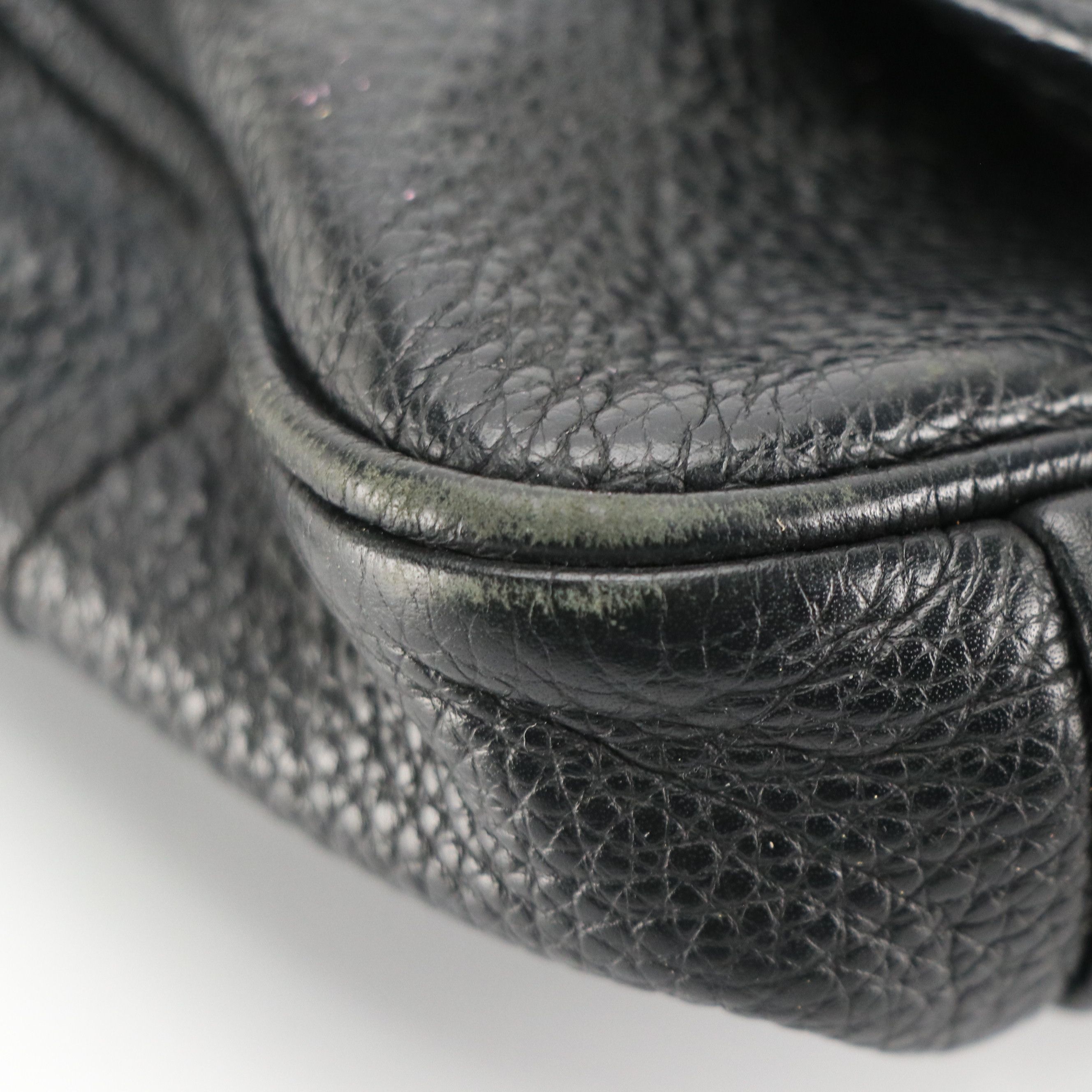 Prada Bauletto Shoulder Bag in Black Vitello Daino Leather