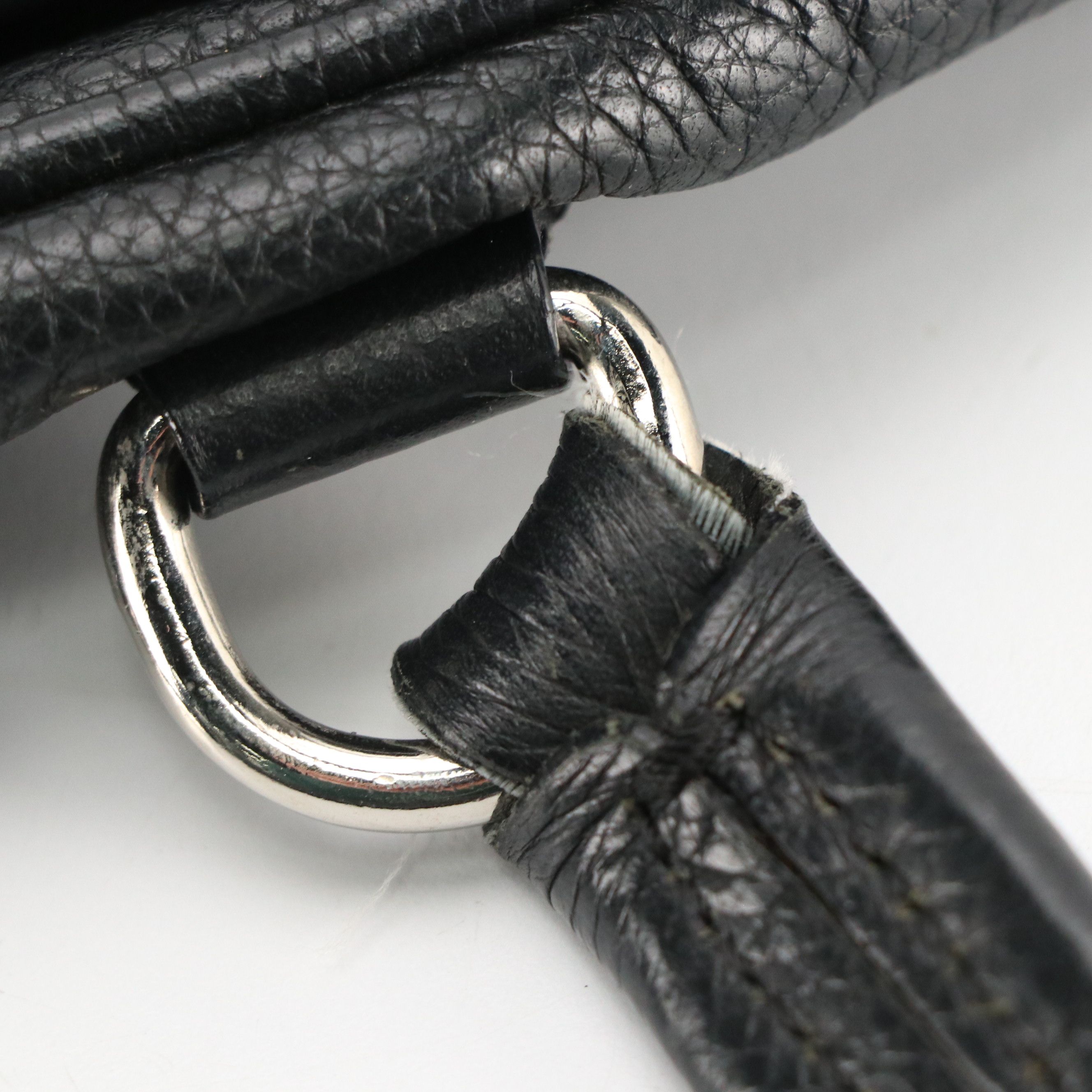 Prada Bauletto Shoulder Bag in Black Vitello Daino Leather