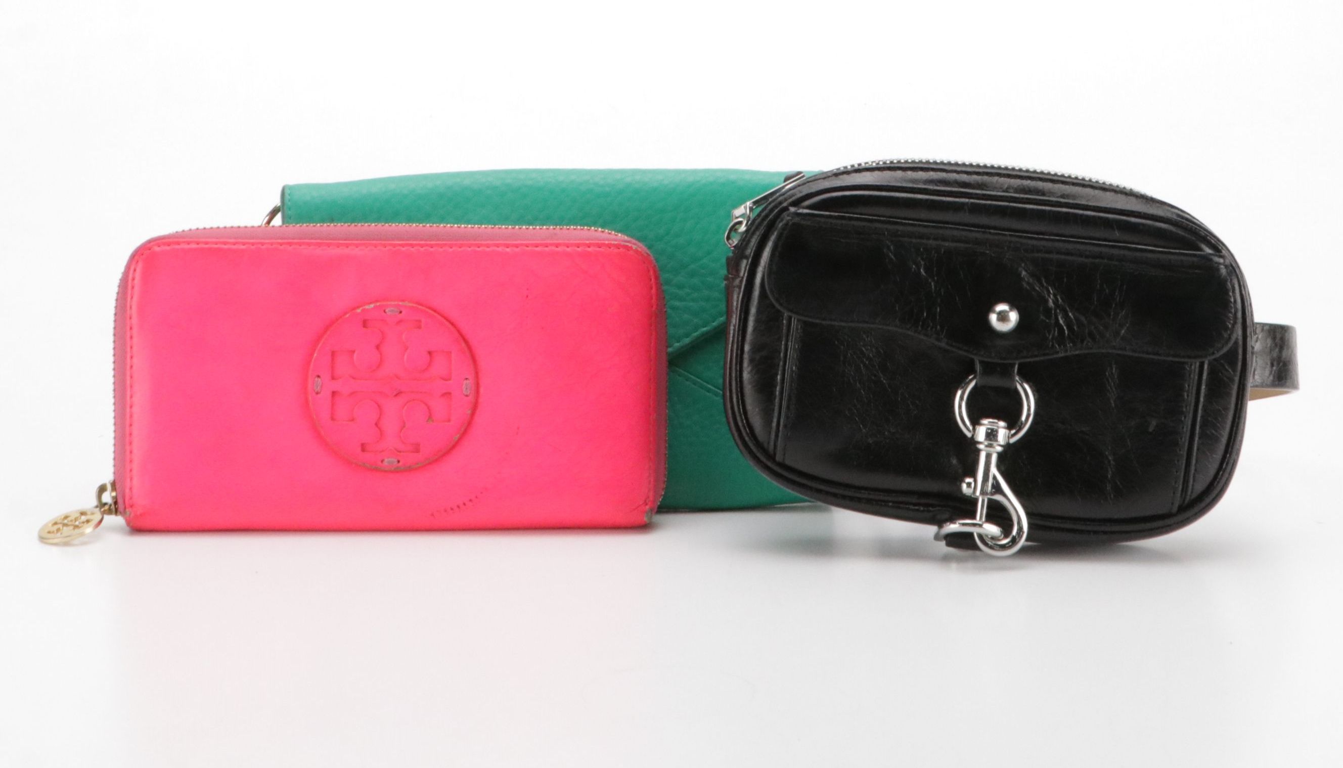 Rebecca Minkoff Green Leather Wallet on Chain, Black Belt Bag, Tory Burch Wallet