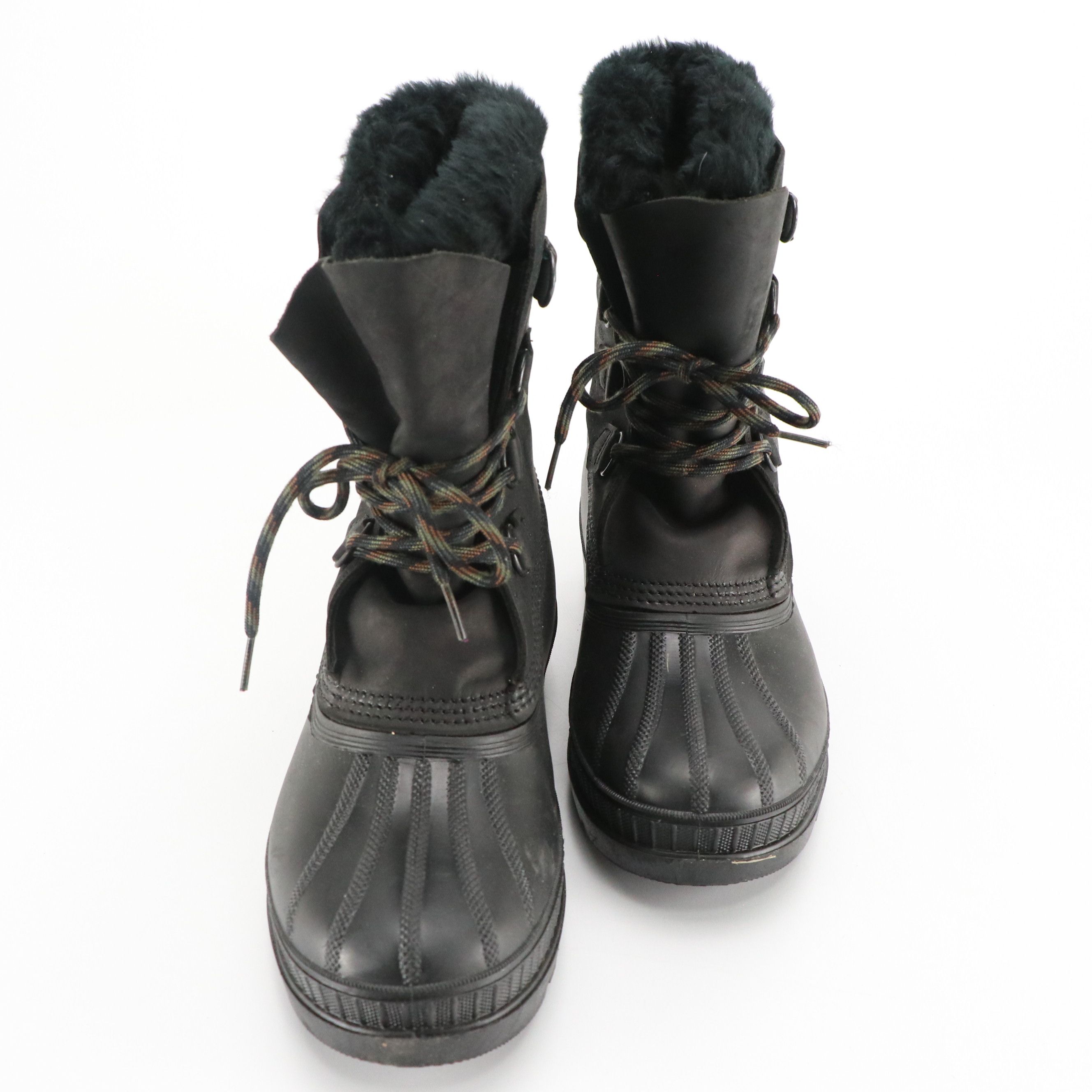 Men's Sorel "Badger" Black Rubber Weatherproof Boots, With Box