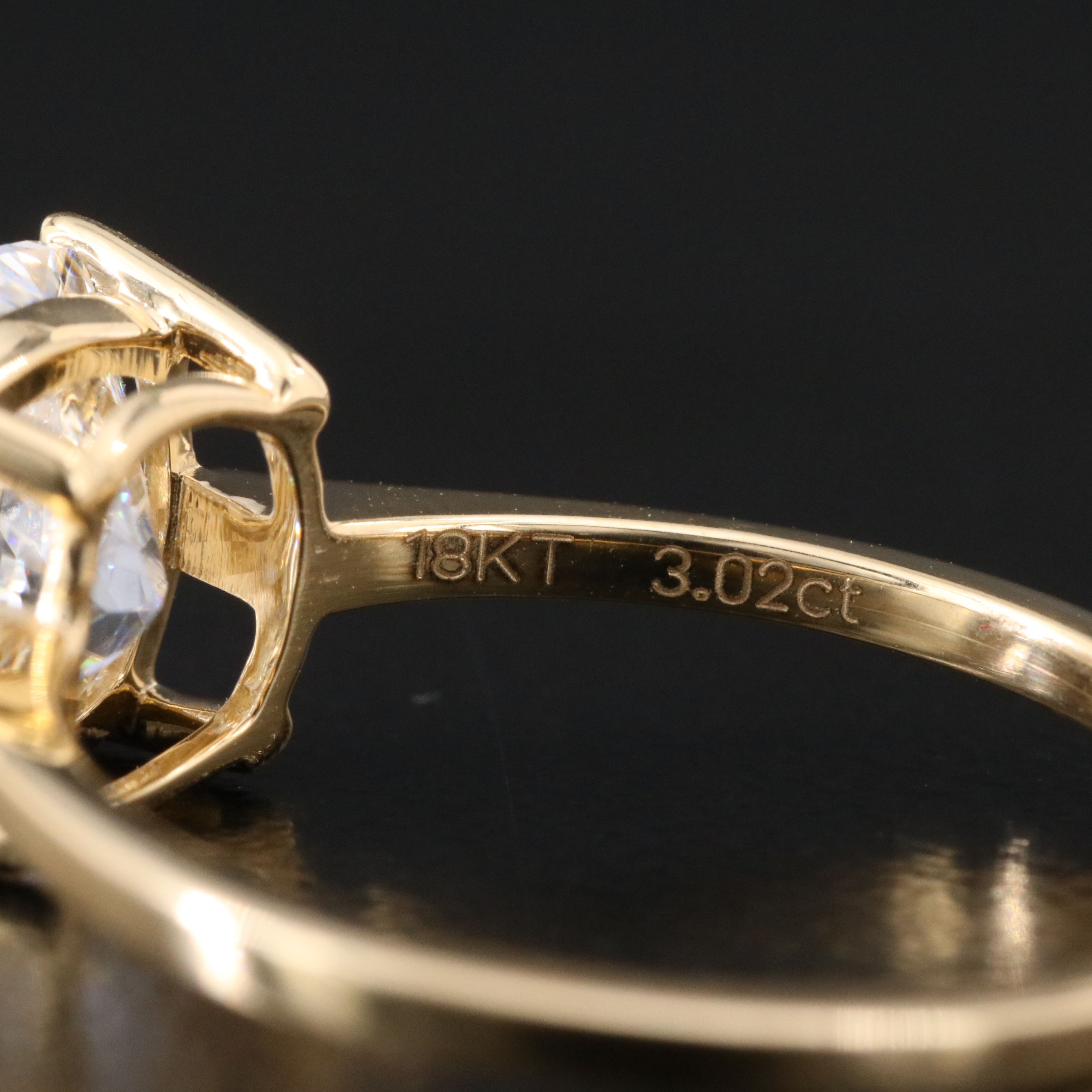 18K 3.02 CT Lab Grown Diamond Solitaire Ring with IGI Report