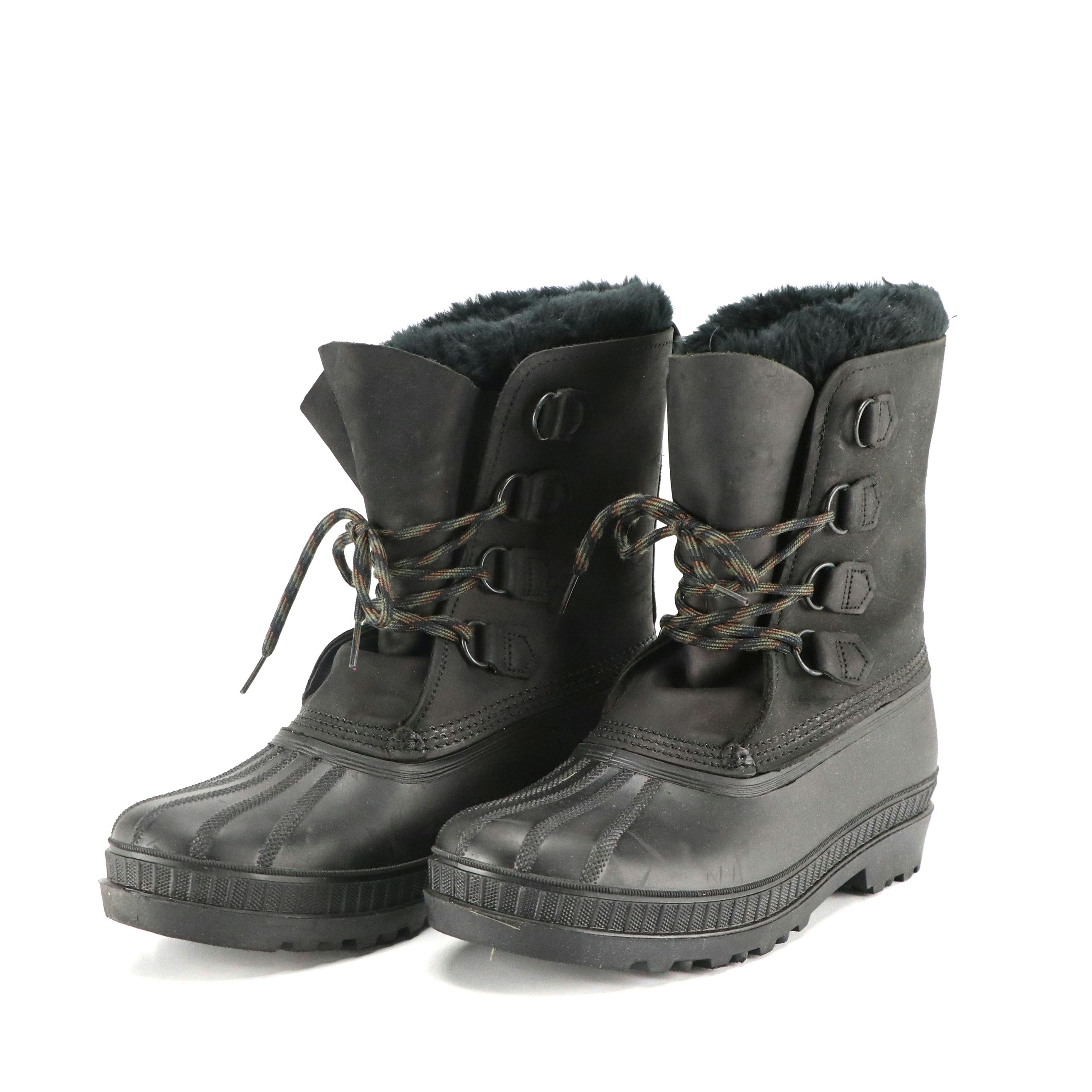 Men's Sorel "Badger" Black Rubber Weatherproof Boots, With Box