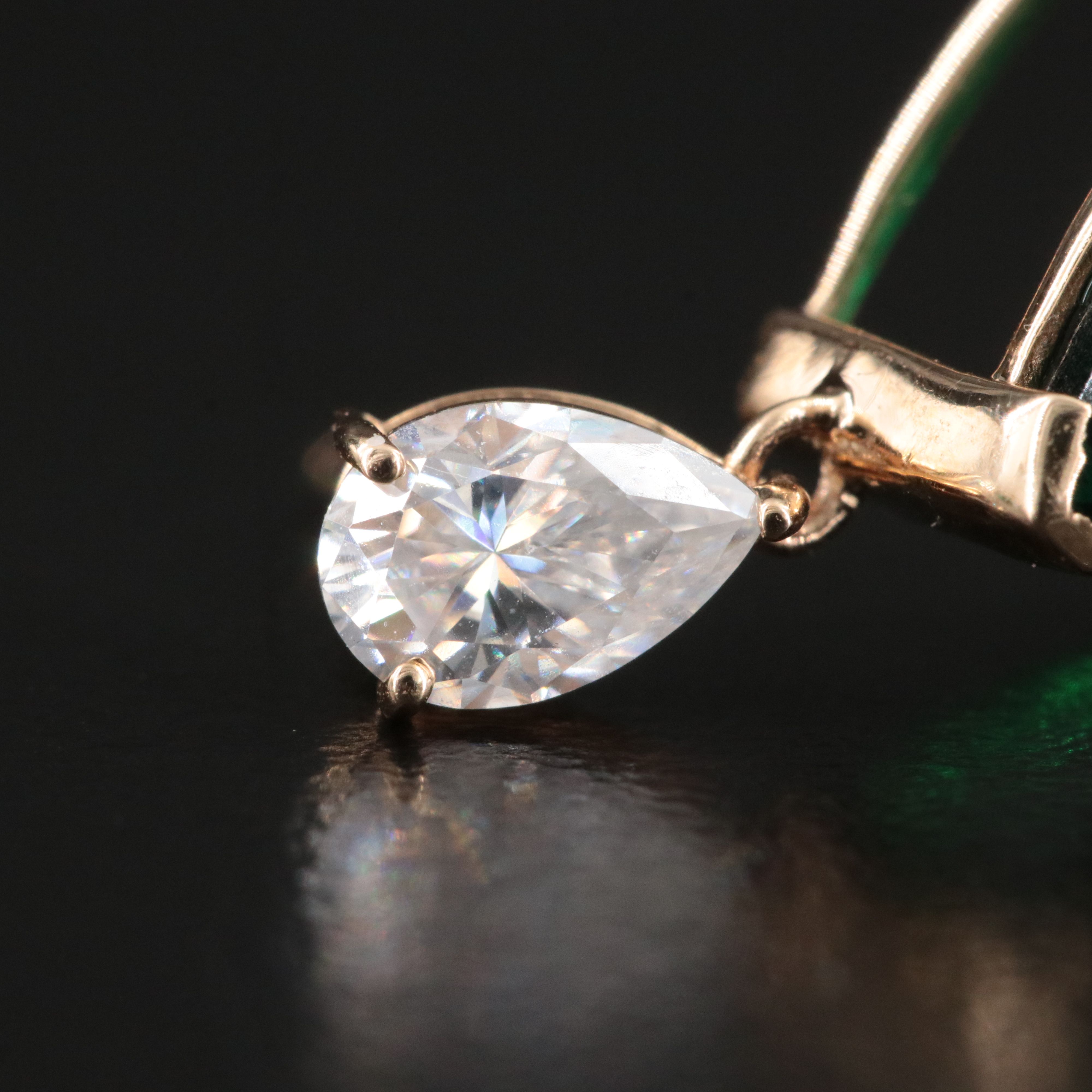 14K 16.96 CTW Lab Grown Emerald and Moissanite Earrings