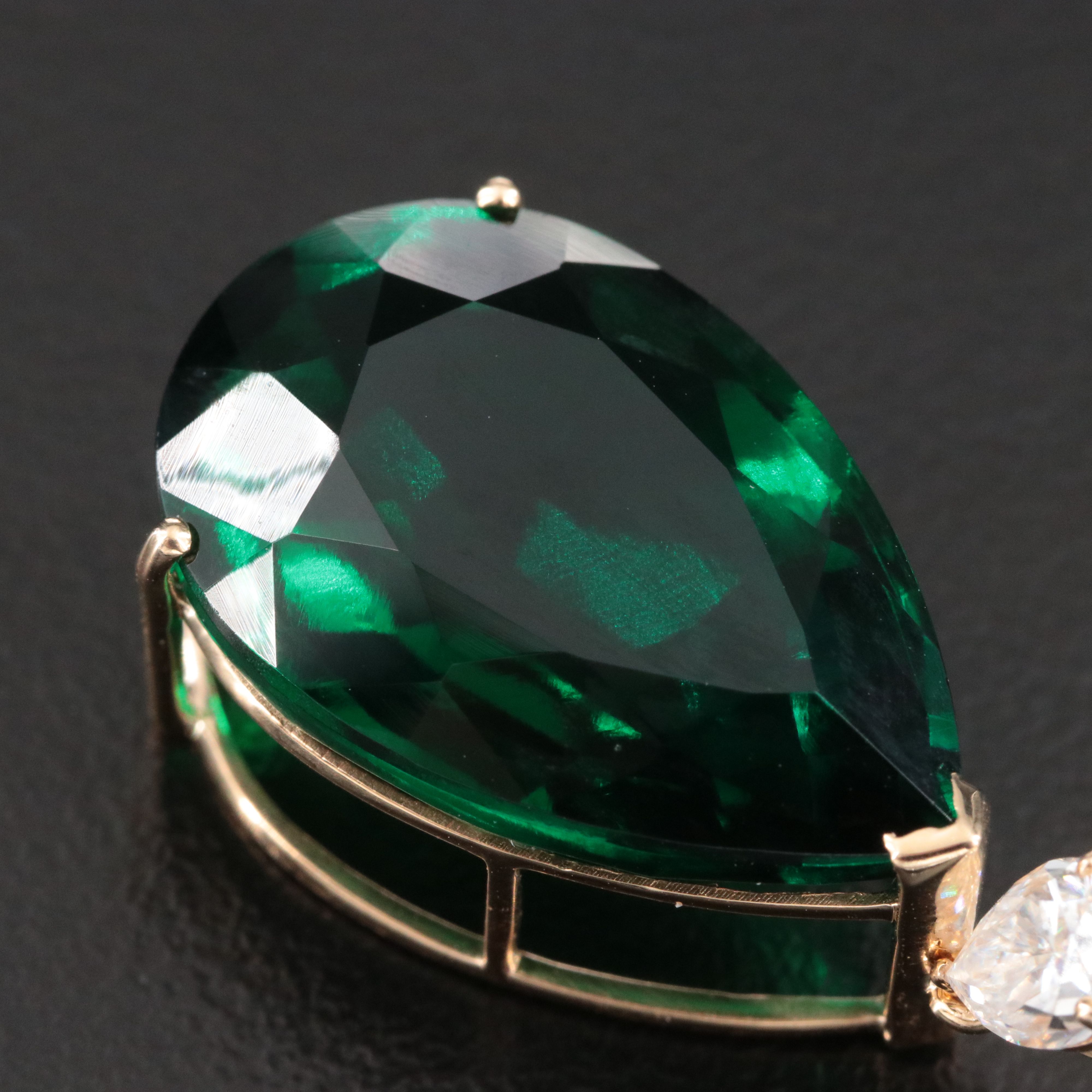 14K 16.96 CTW Lab Grown Emerald and Moissanite Earrings