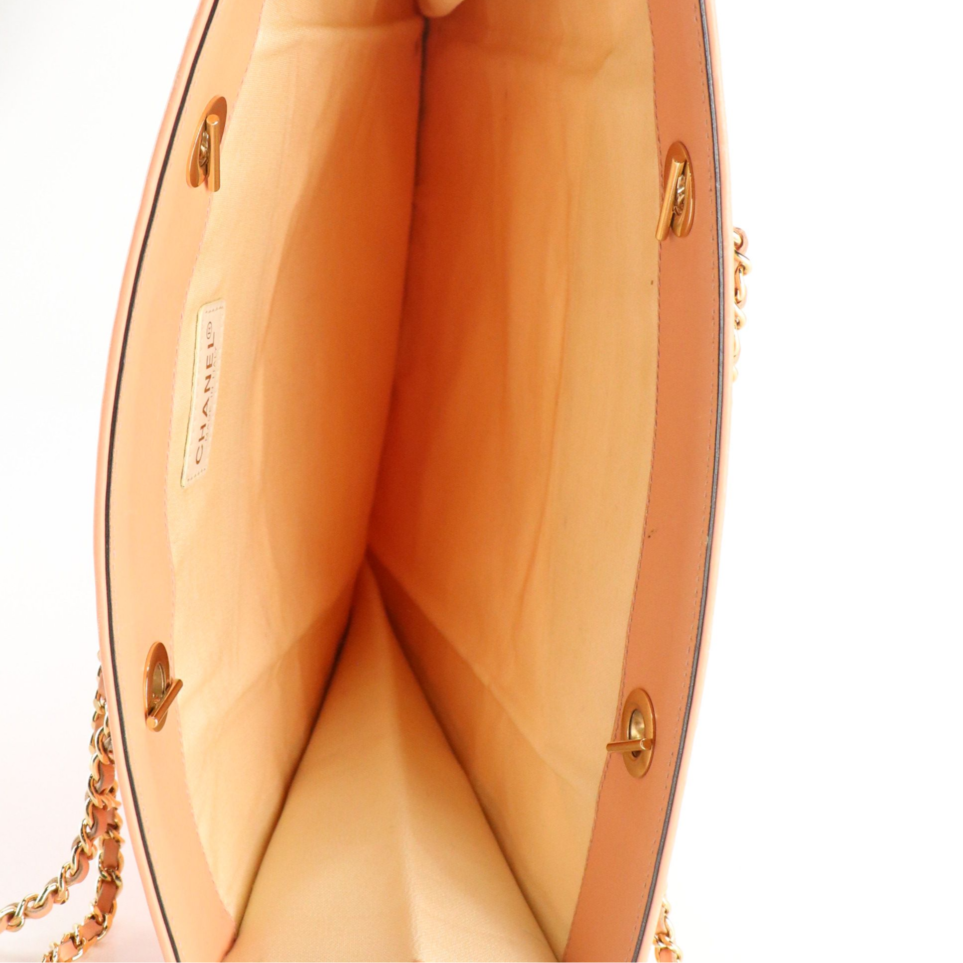 Chanel Pink Coco Logo Canvas Chain Link Tote Bag