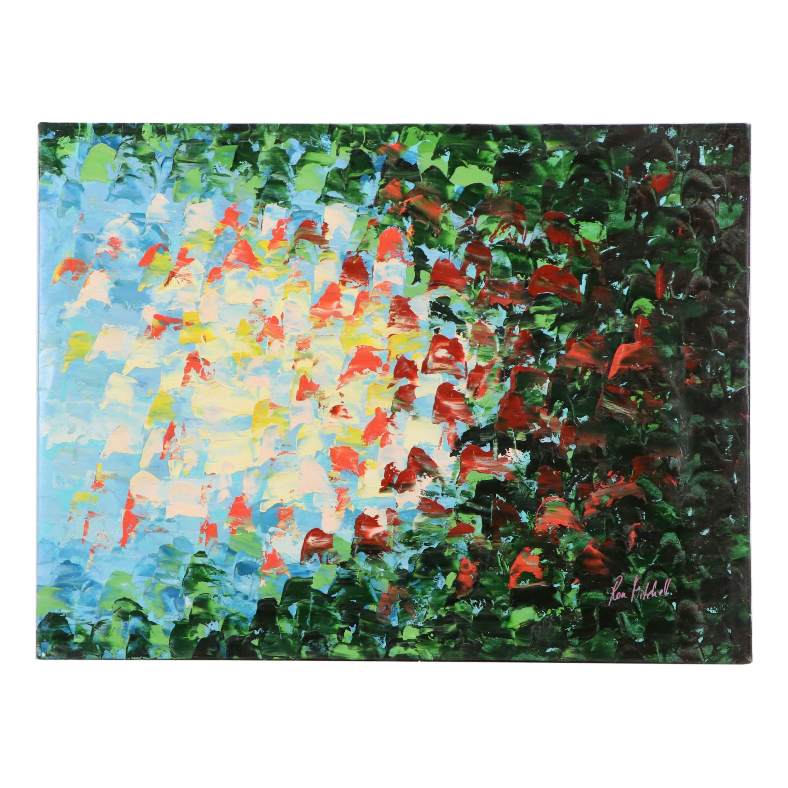 Ron Mitchell Acrylic Painting, Late 20th Century