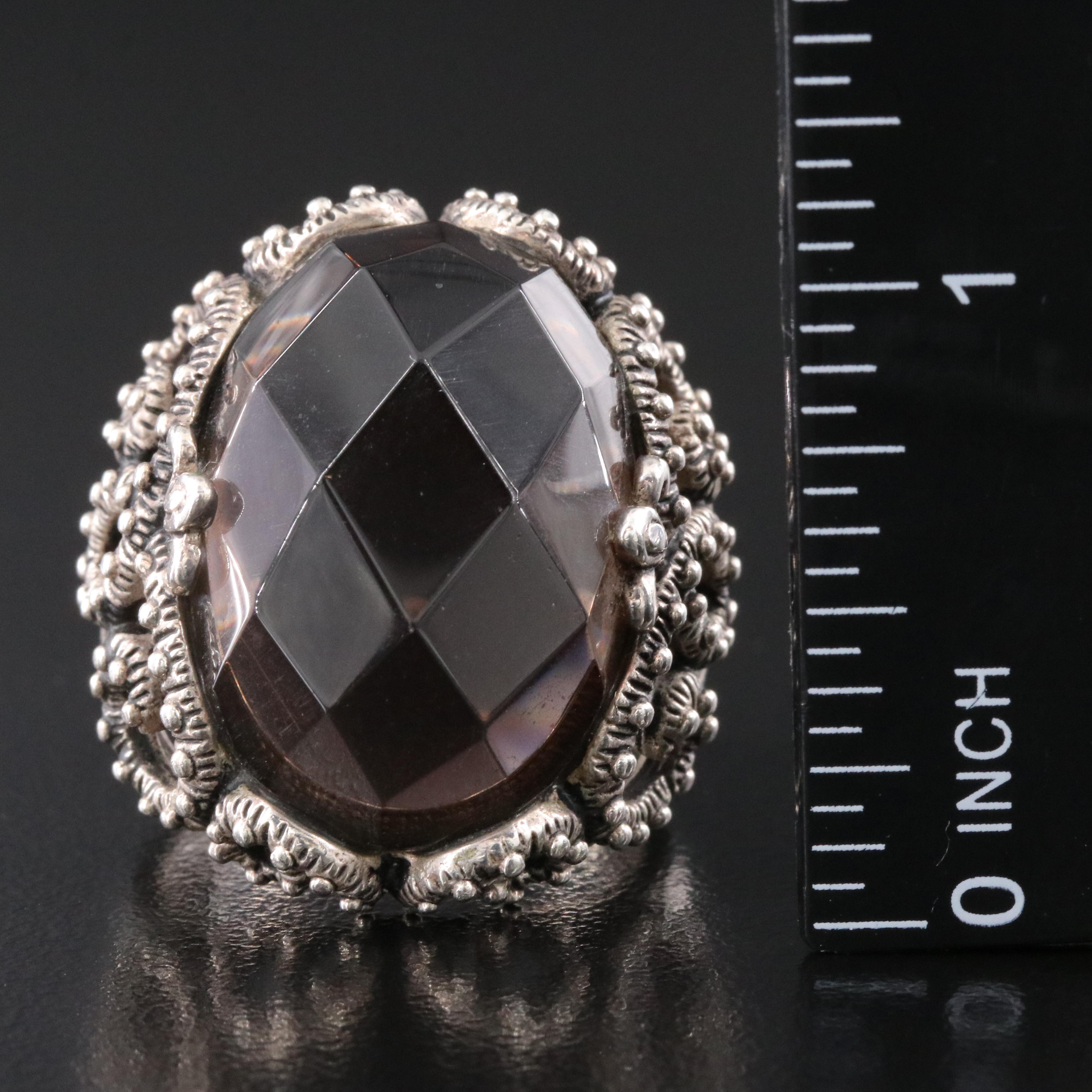 Barse Sterling Smoky Quartz Ring