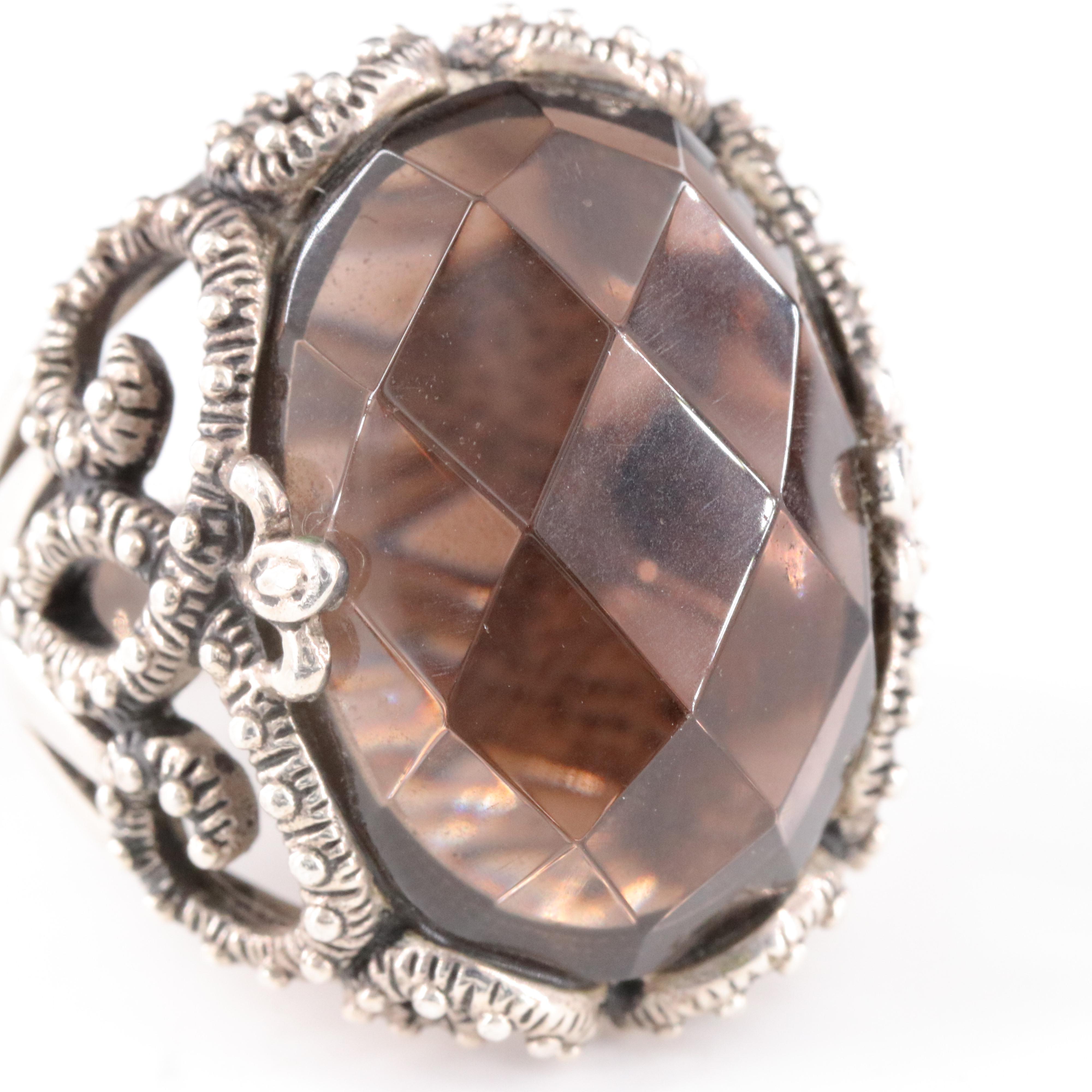 Barse Sterling Smoky Quartz Ring