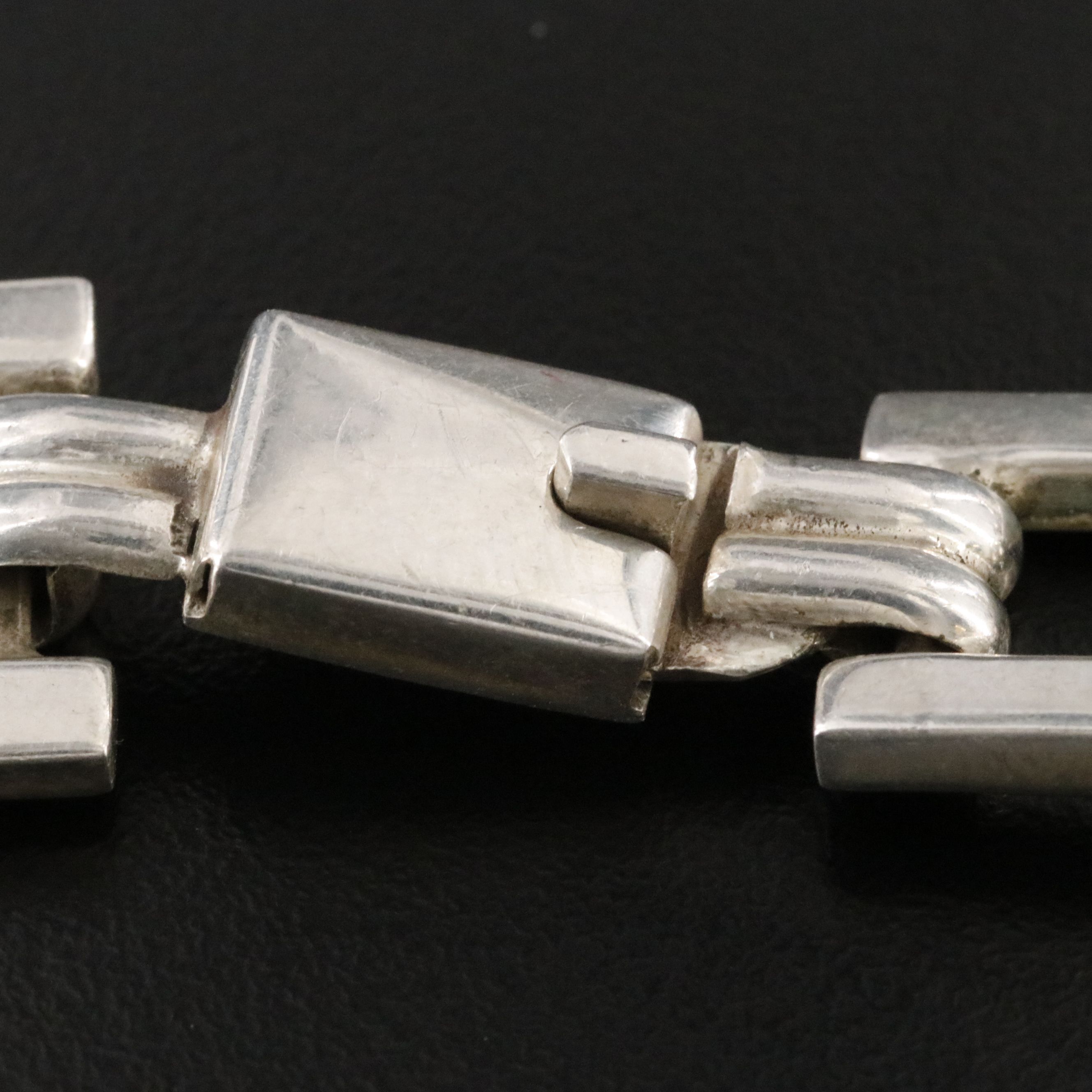 Mexican Modernist 950 Silver Sodalite Necklace