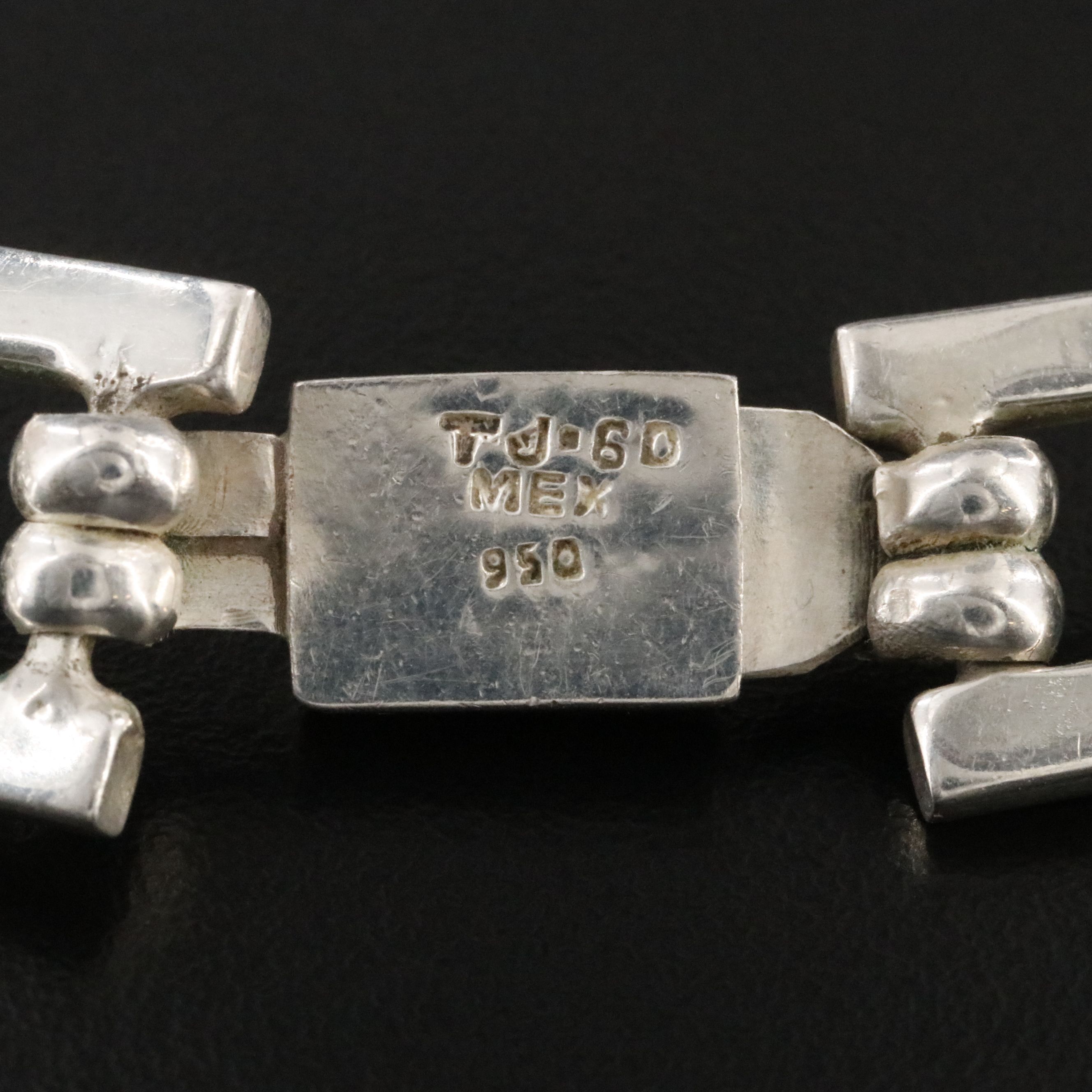 Mexican Modernist 950 Silver Sodalite Necklace