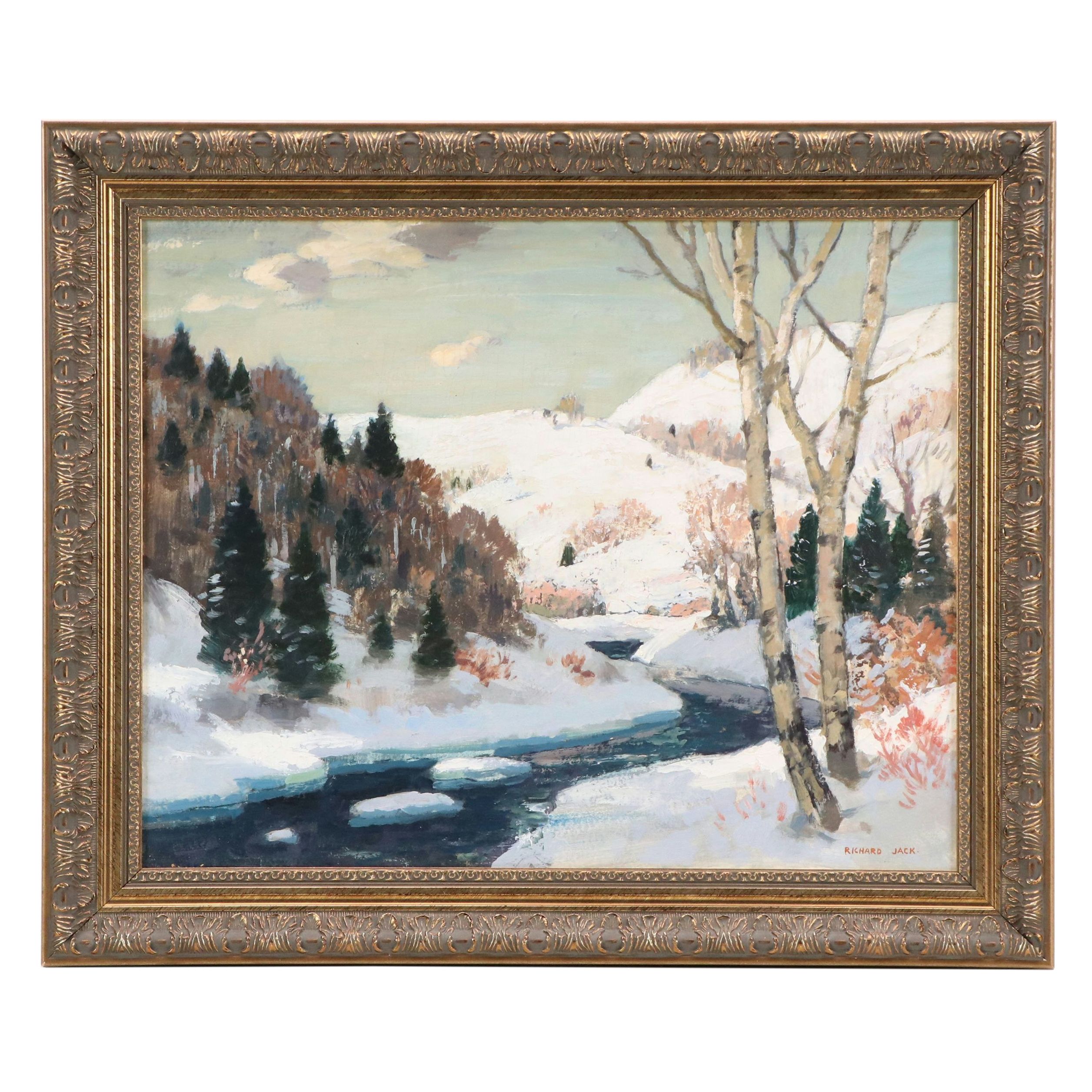 Richard Jack Oil Painting "Winter in the Laurentians, Quebec"