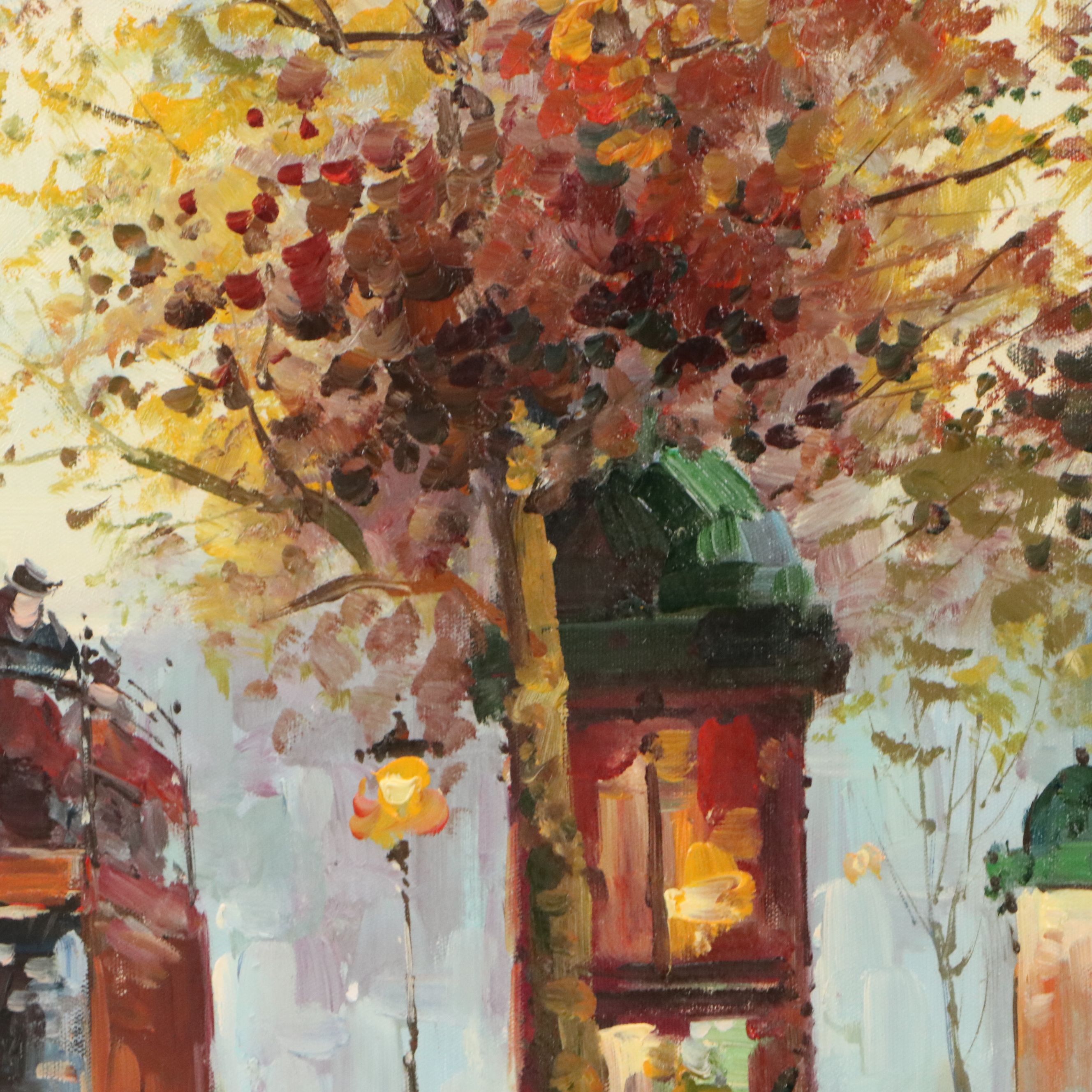 Oil Master Copy of Edouard Cortès "Place de la Madeleine," 21st Century