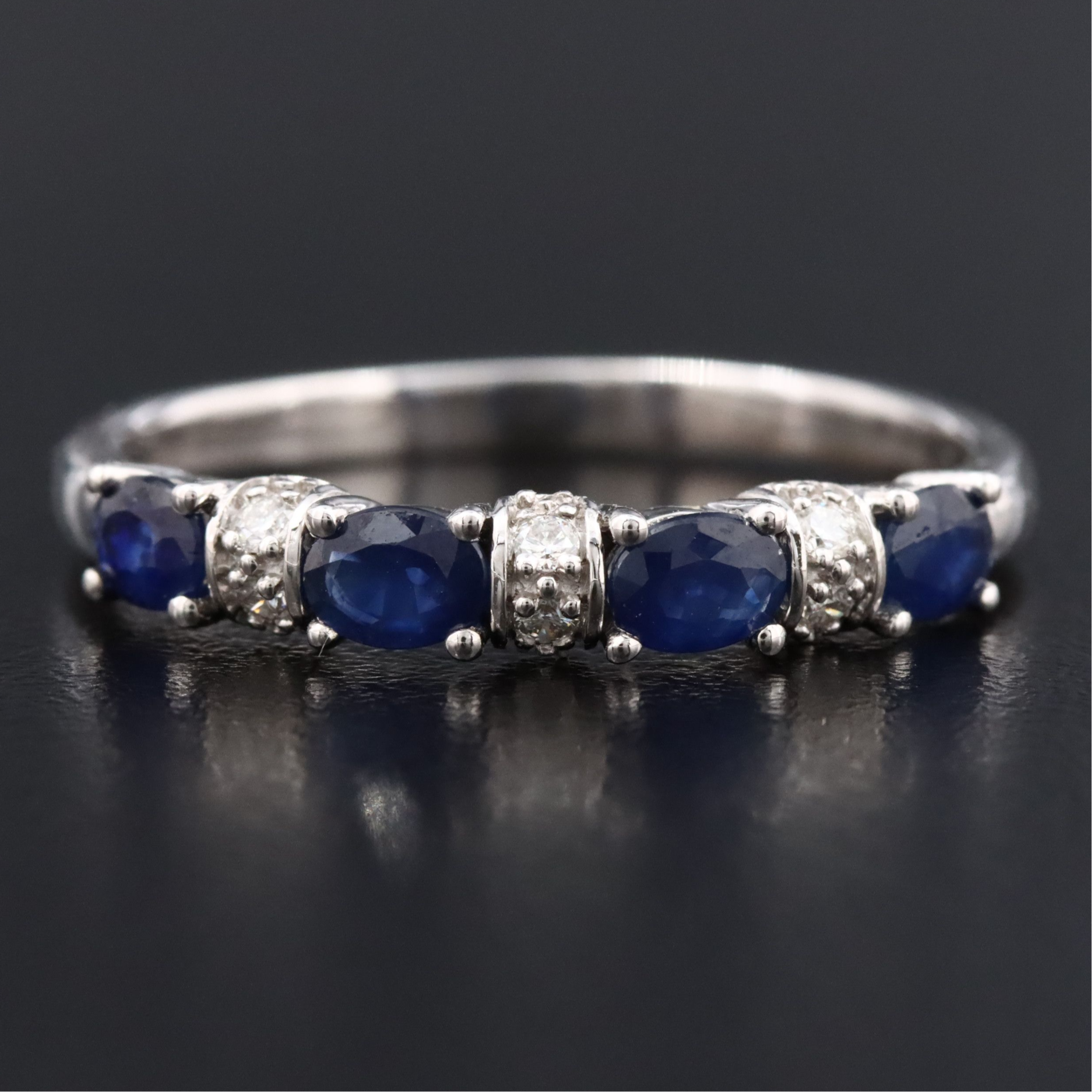 10K Sapphire and Diamond Stackable Ring