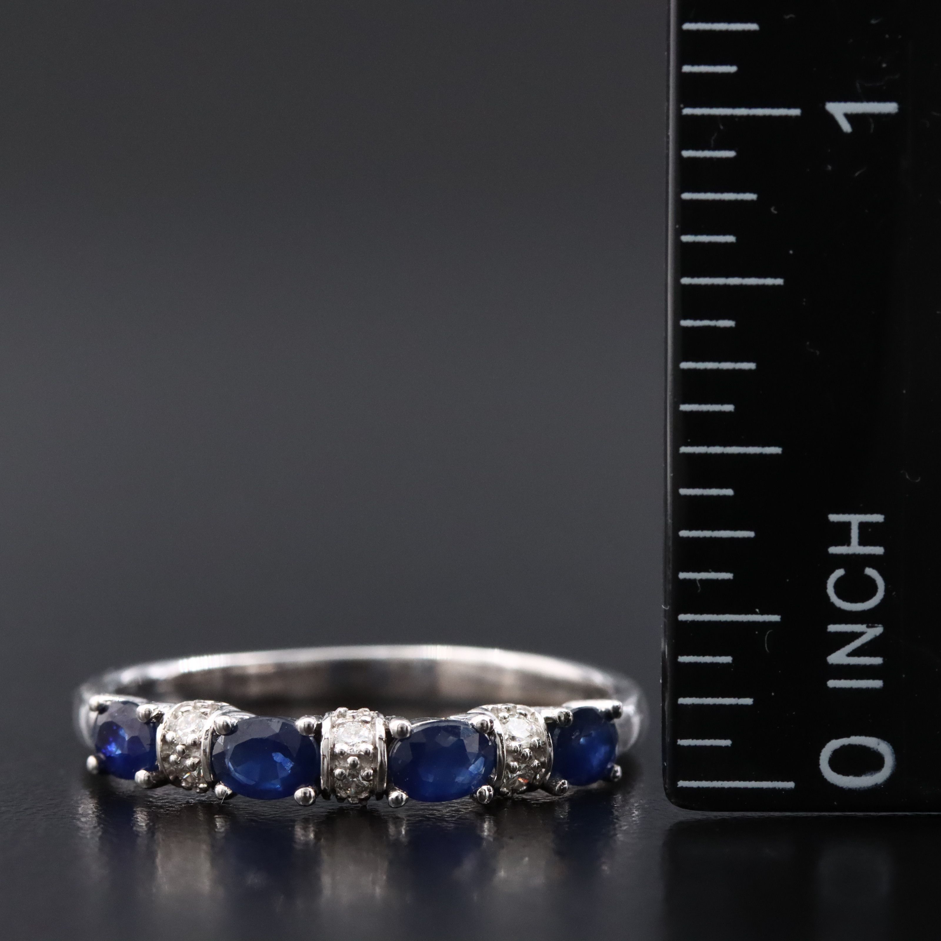 10K Sapphire and Diamond Stackable Ring