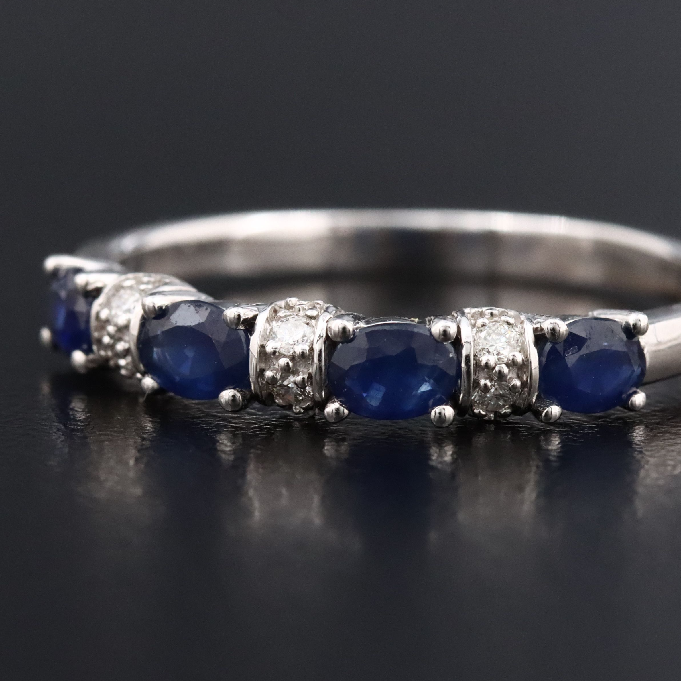 10K Sapphire and Diamond Stackable Ring