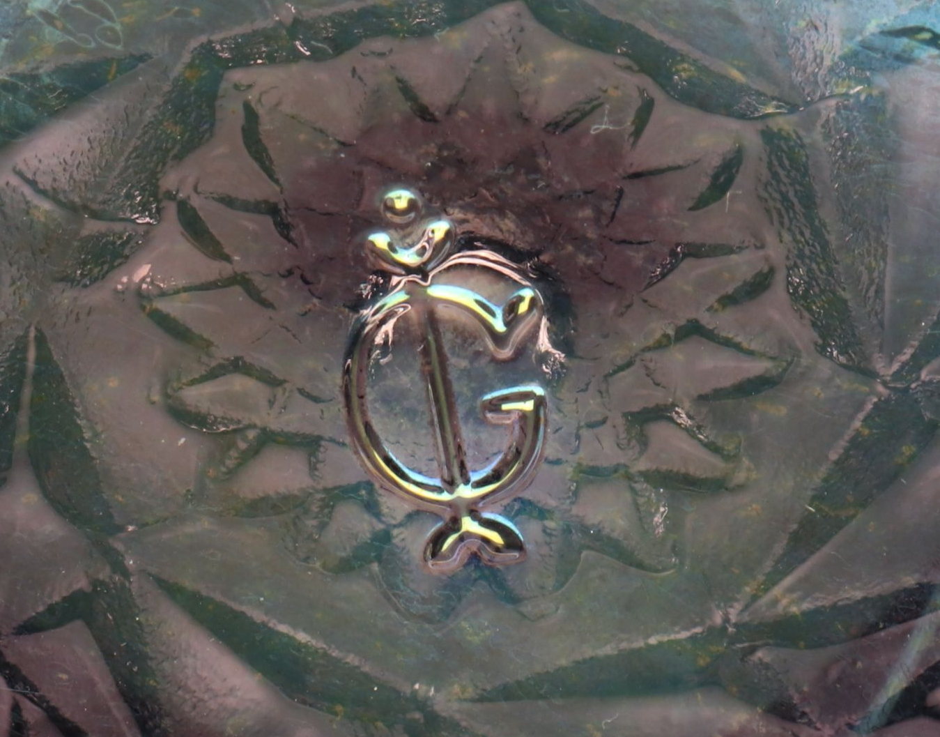 Imperial Sawtooth Rim Carnival Glass Bowl with Other Sugar Bowl