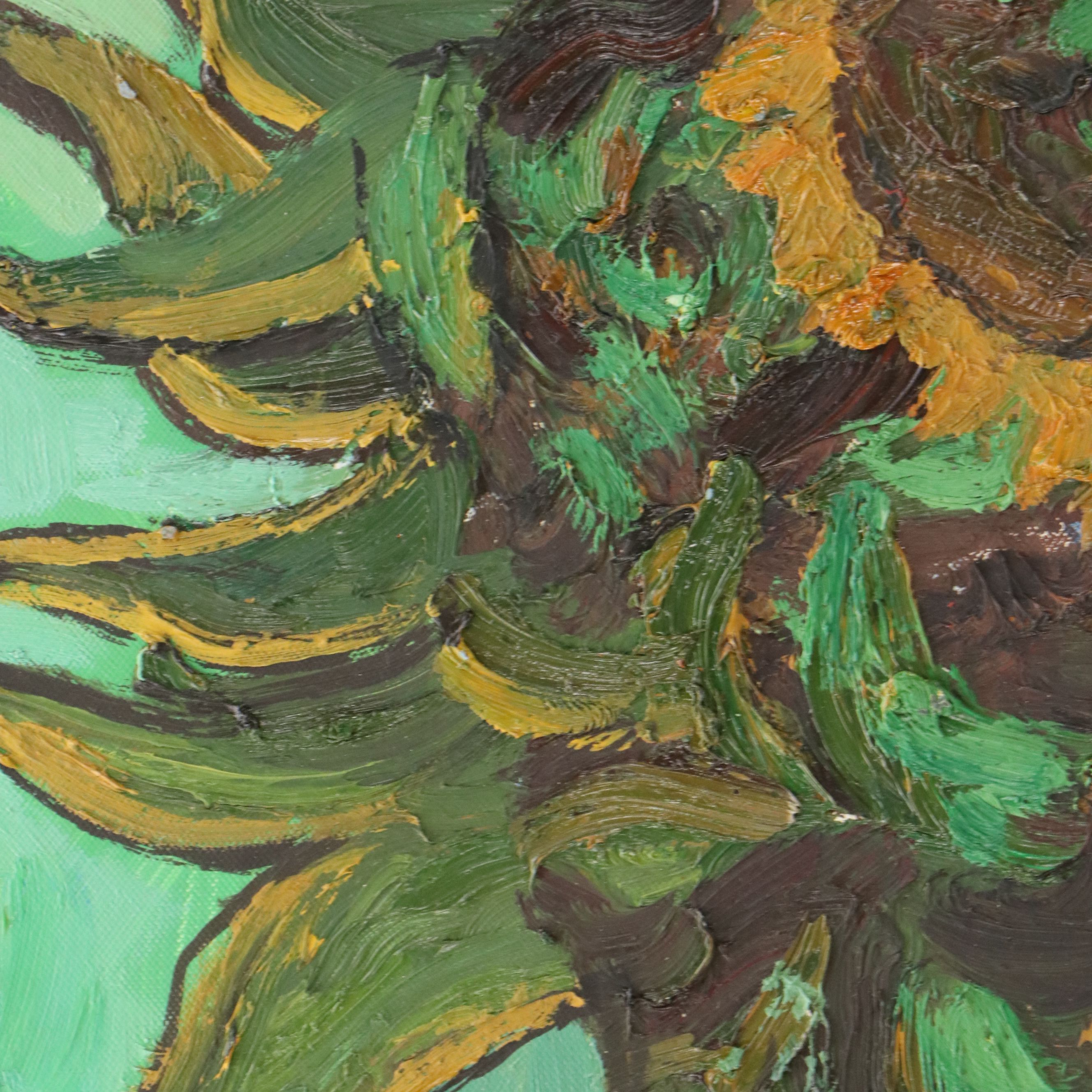 Oil Master Copy of Vincent Van Gogh's "Sunflowers," 21st Century
