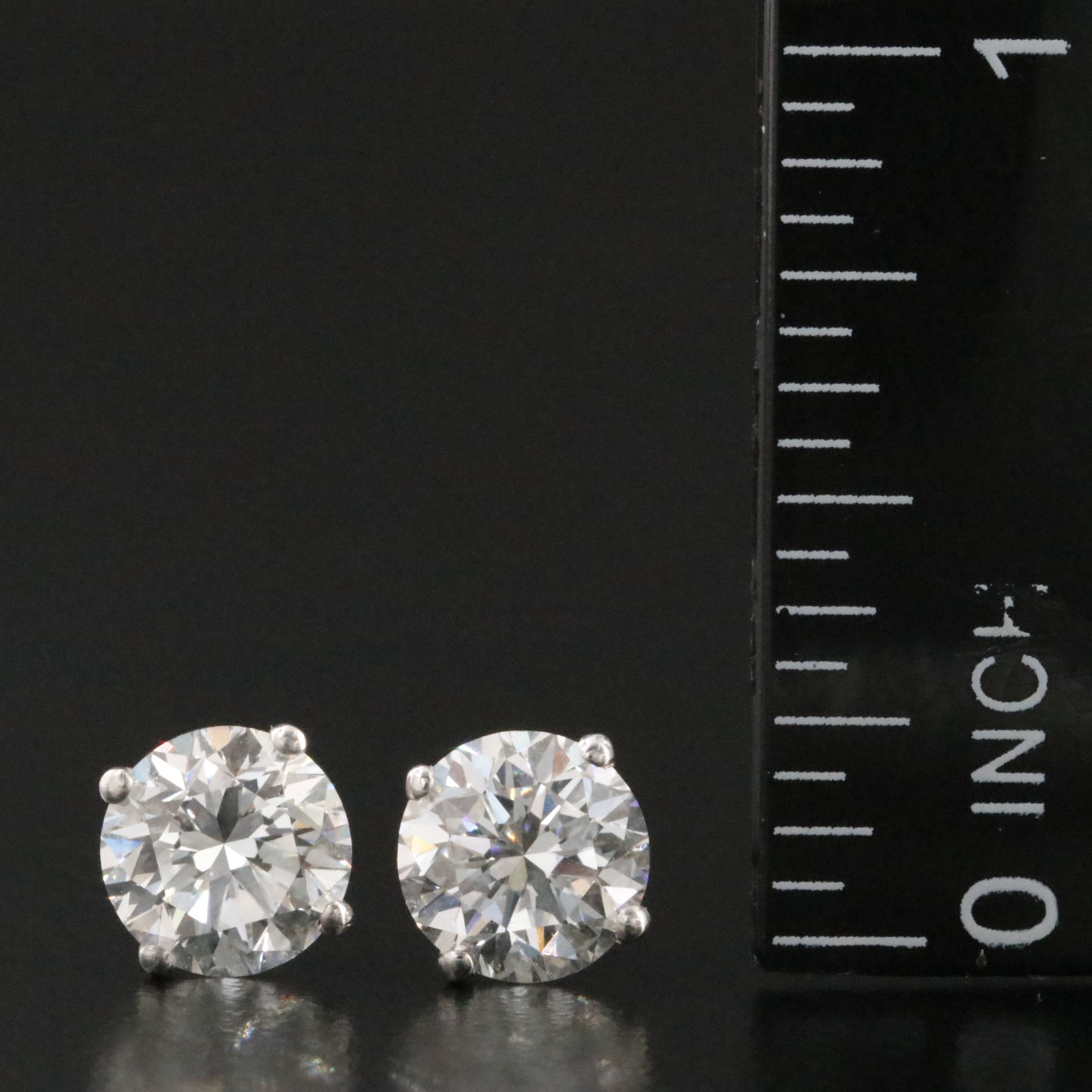 14K 3.05 CTW Lab Grown Diamond Stud Earrings with IGI Jewelry Report
