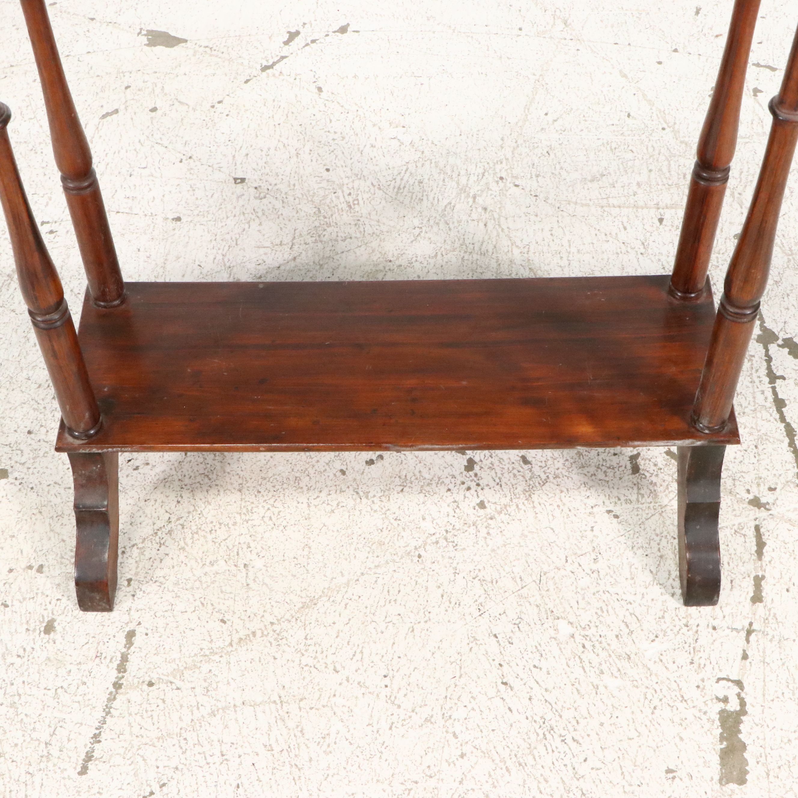 Federal Style Mahogany Topped Stand with Scalloped Apron, Early to Mid-20th C.