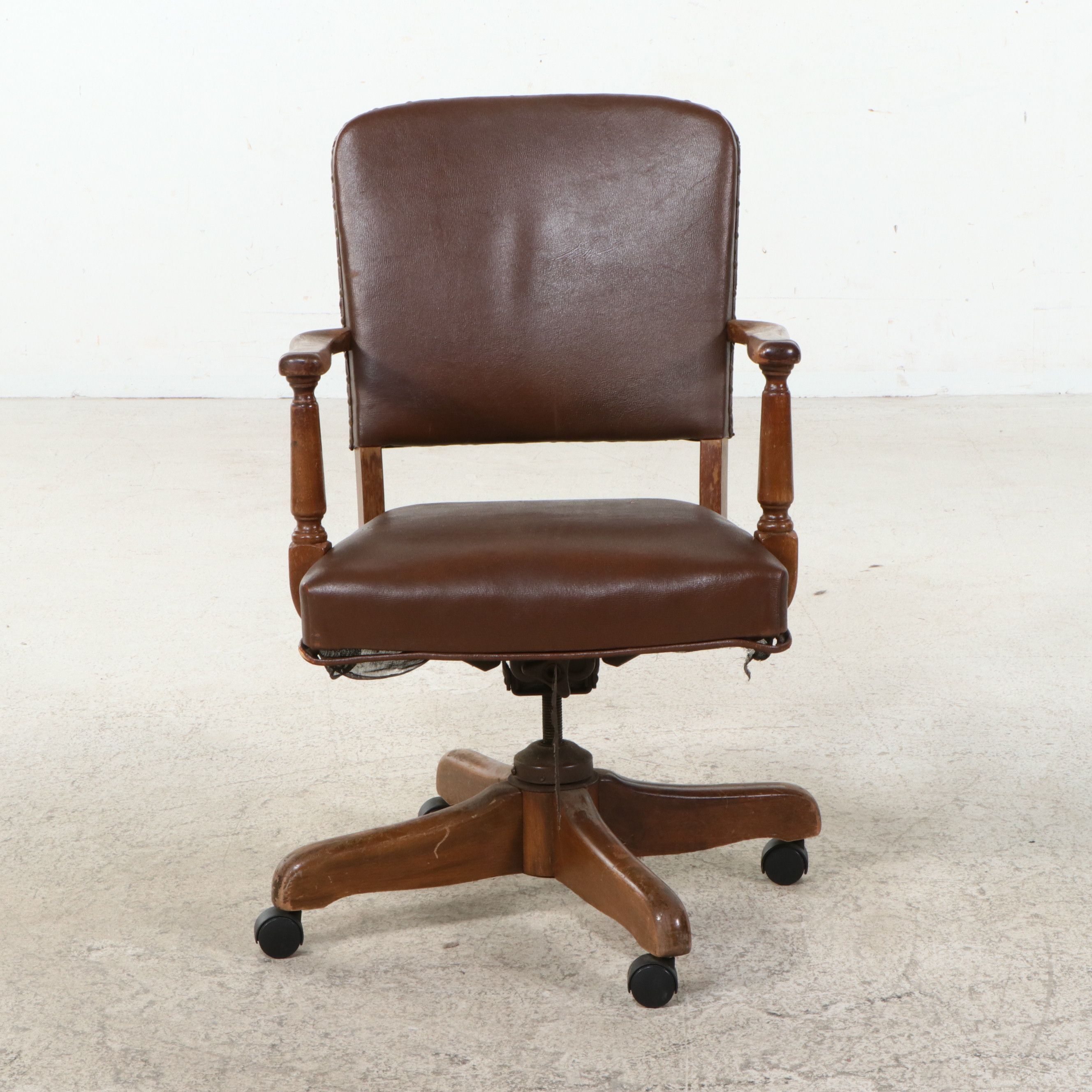 Pair of Art Deco Style Swivel Office Chairs, Early to Mid-20th Century