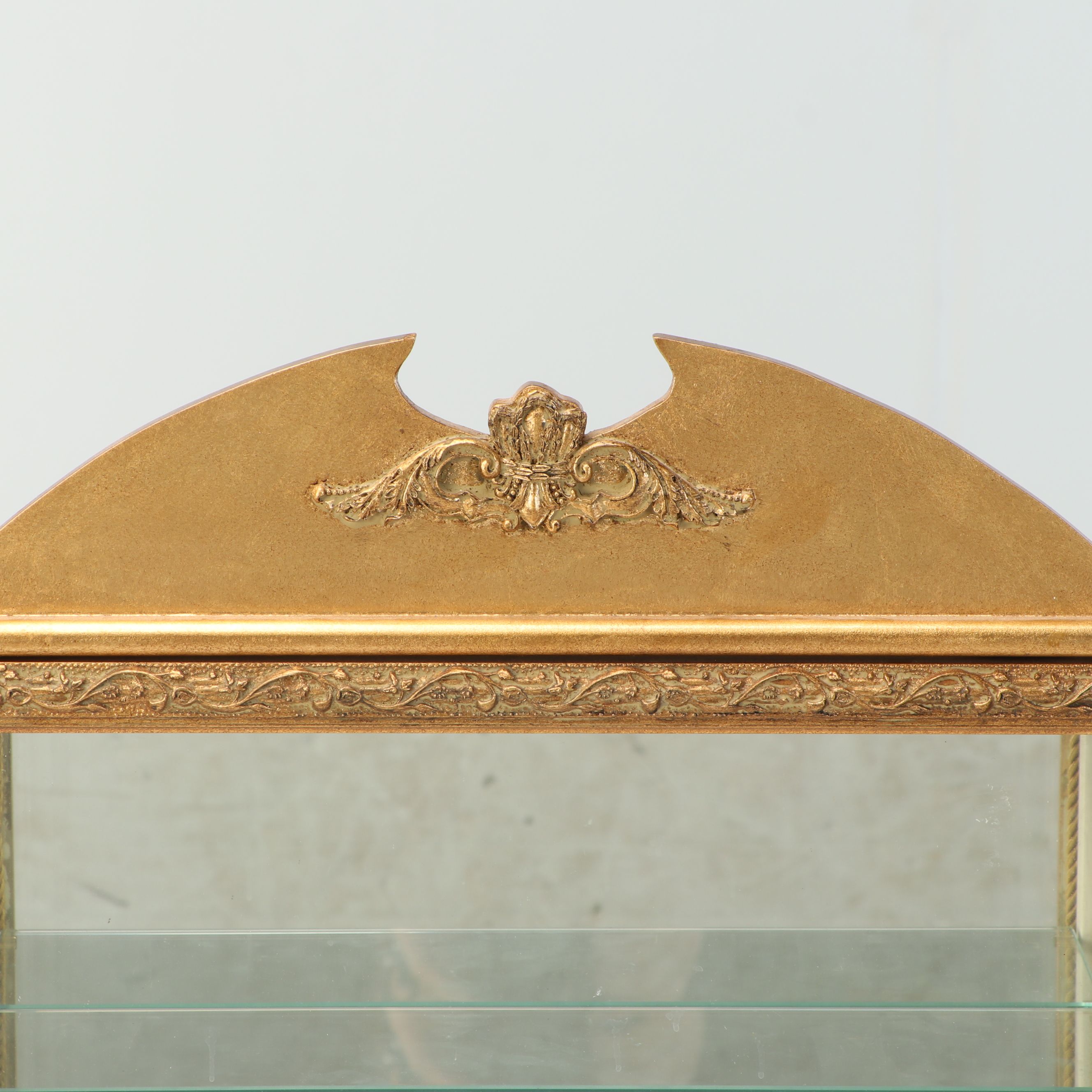 Louis XVI Style Giltwood Wall-Mount Curio Cabinet