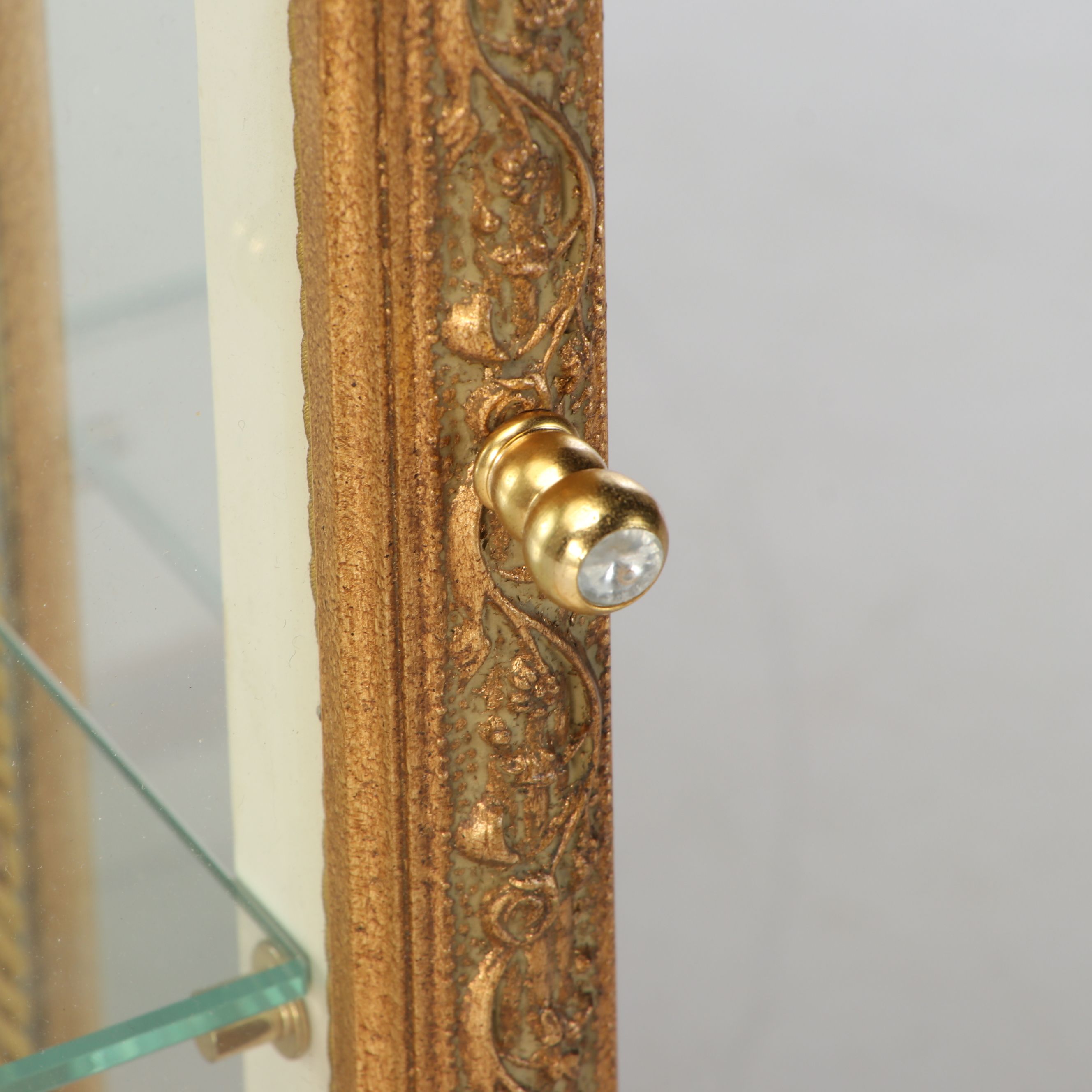 Louis XVI Style Giltwood Wall-Mount Curio Cabinet