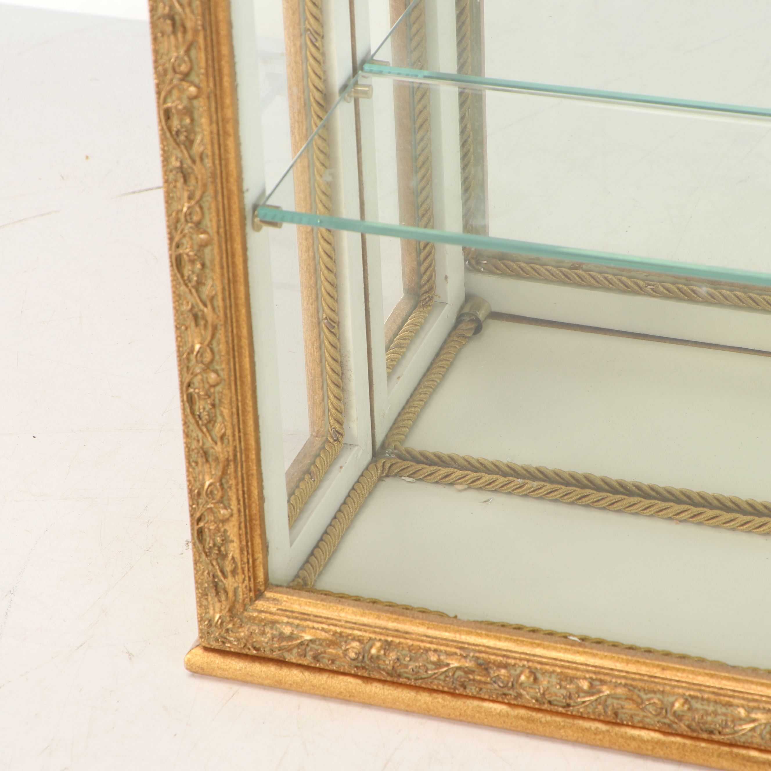 Louis XVI Style Giltwood Wall-Mount Curio Cabinet