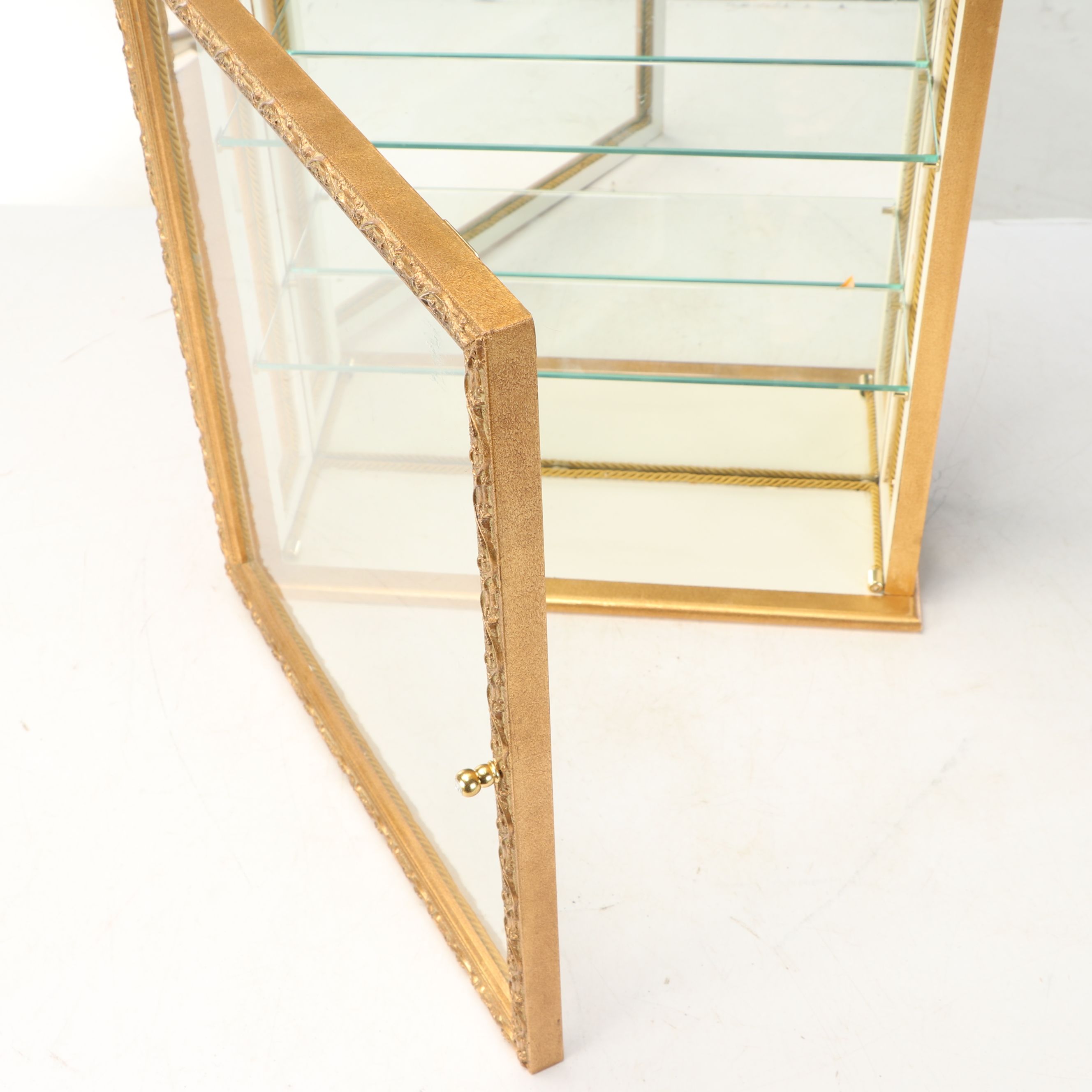 Louis XVI Style Giltwood Wall-Mount Curio Cabinet