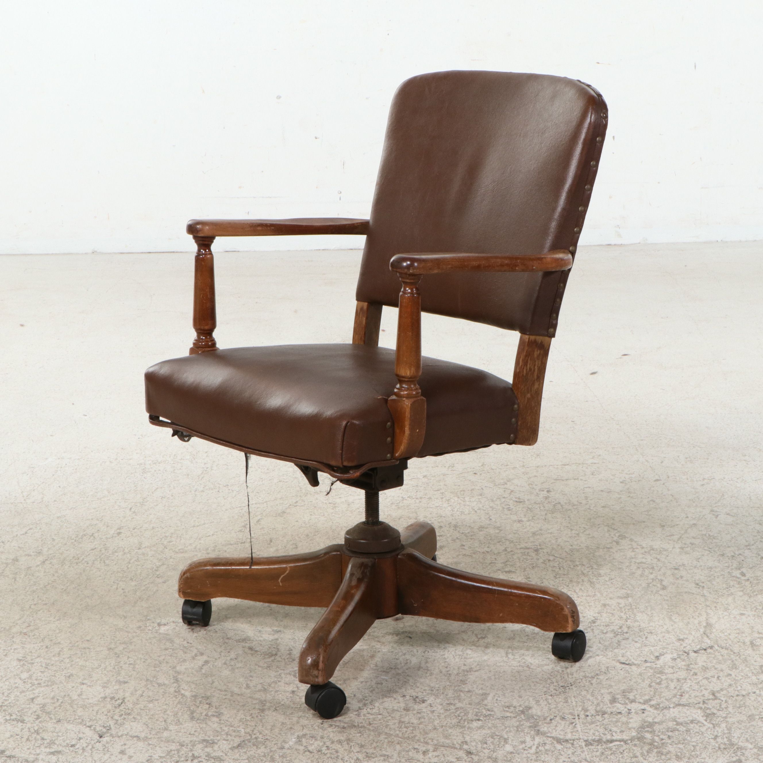 Pair of Art Deco Style Swivel Office Chairs, Early to Mid-20th Century