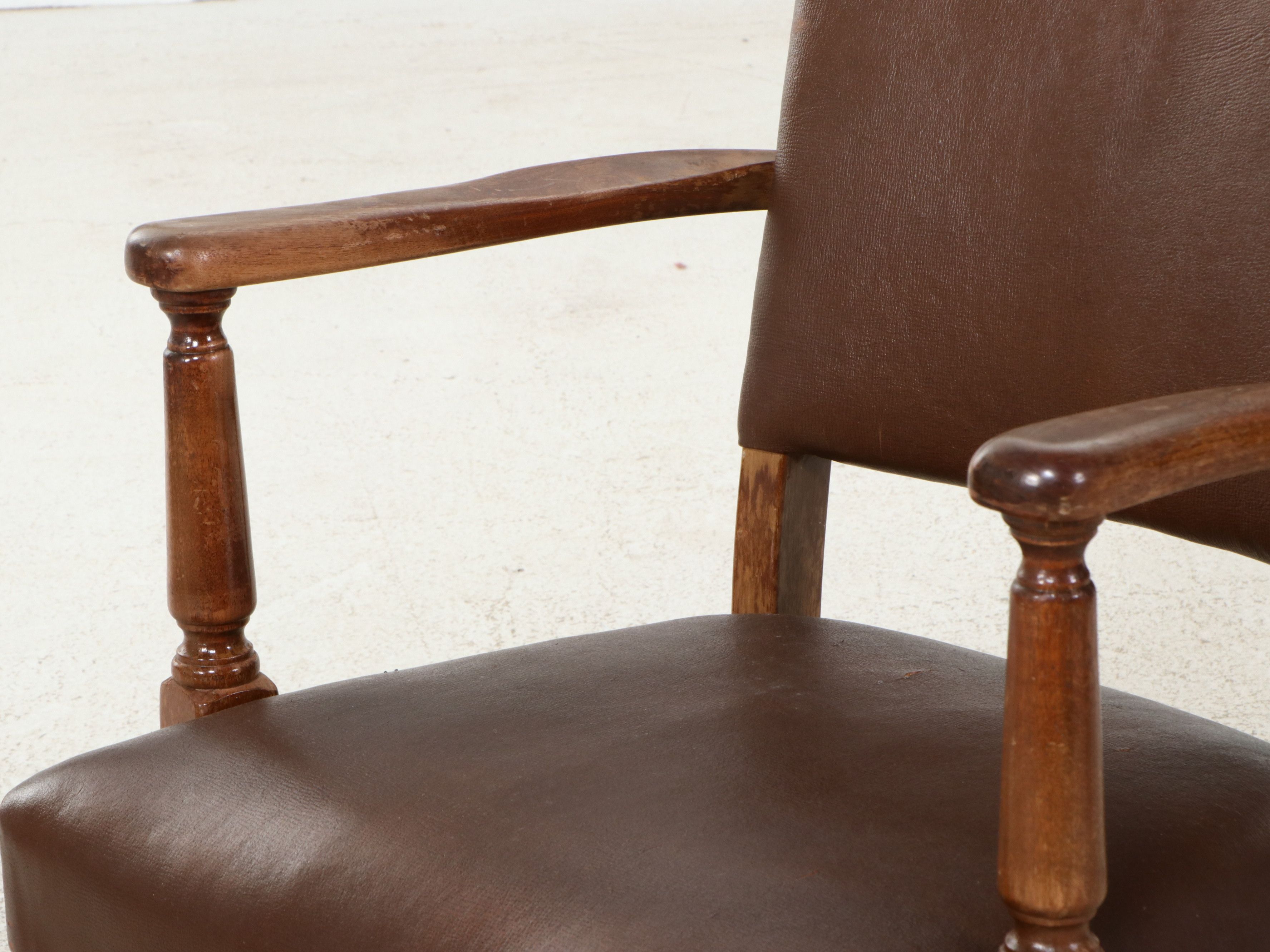 Pair of Art Deco Style Swivel Office Chairs, Early to Mid-20th Century