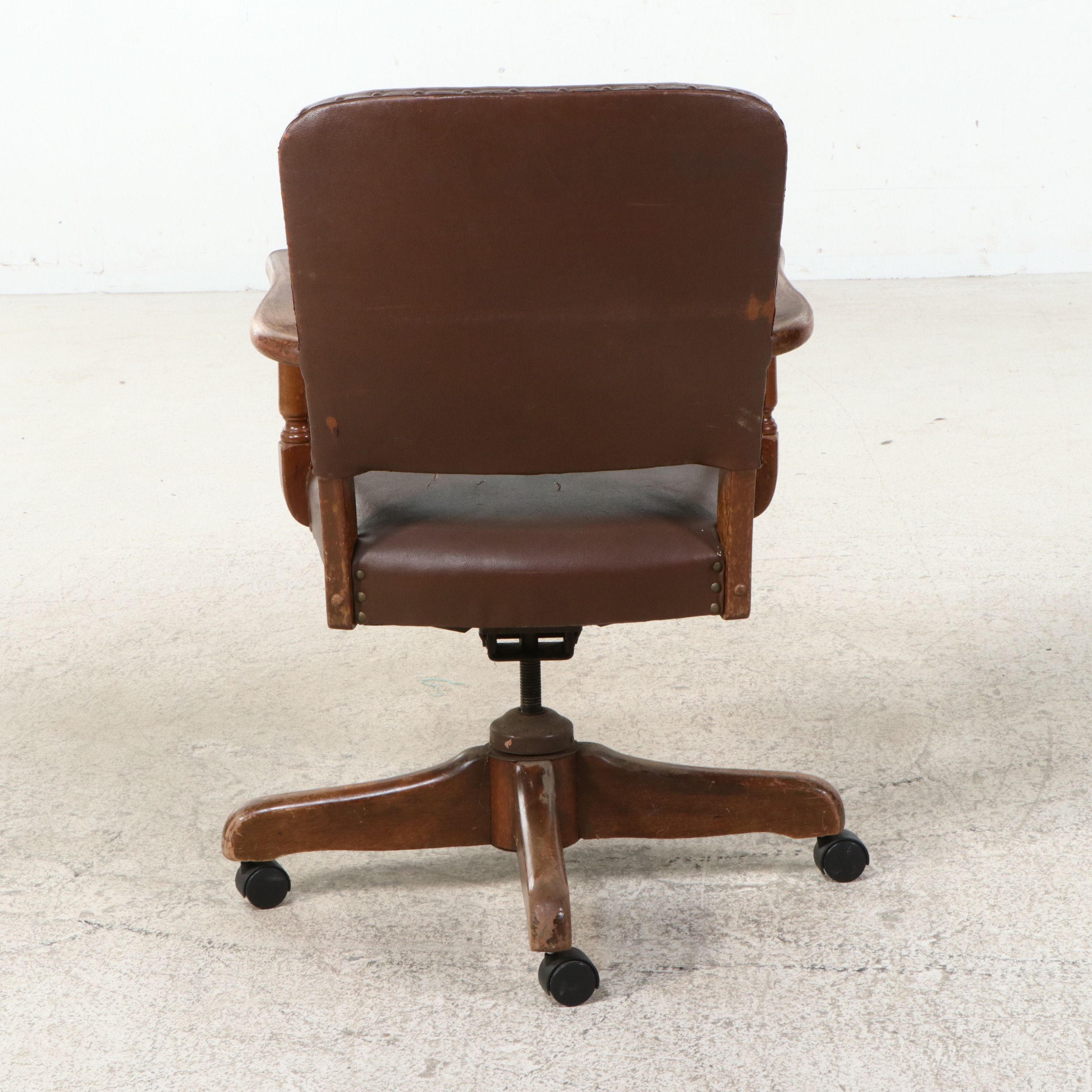 Pair of Art Deco Style Swivel Office Chairs, Early to Mid-20th Century