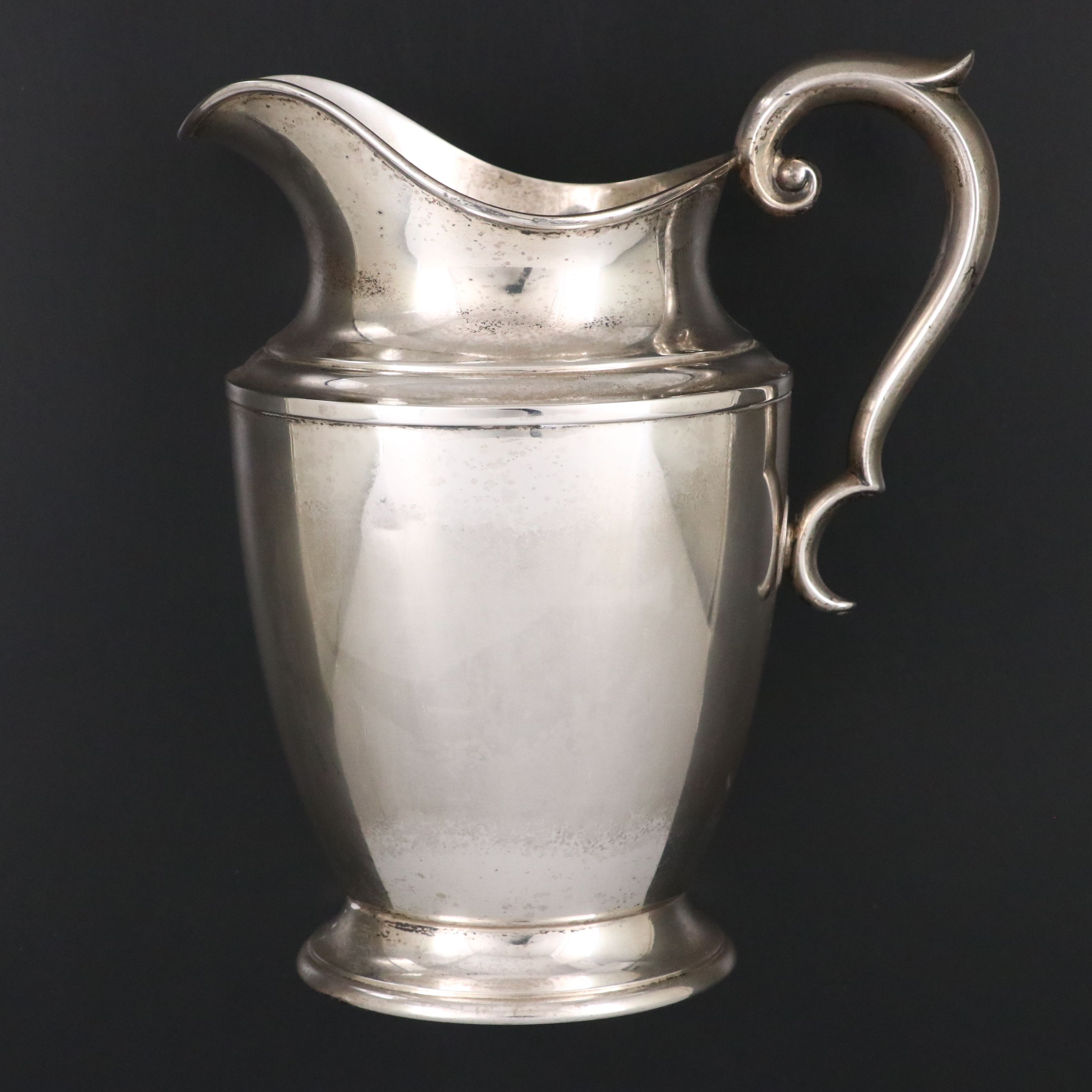 Alvin Sterling Silver Scroll-Handled Pitcher