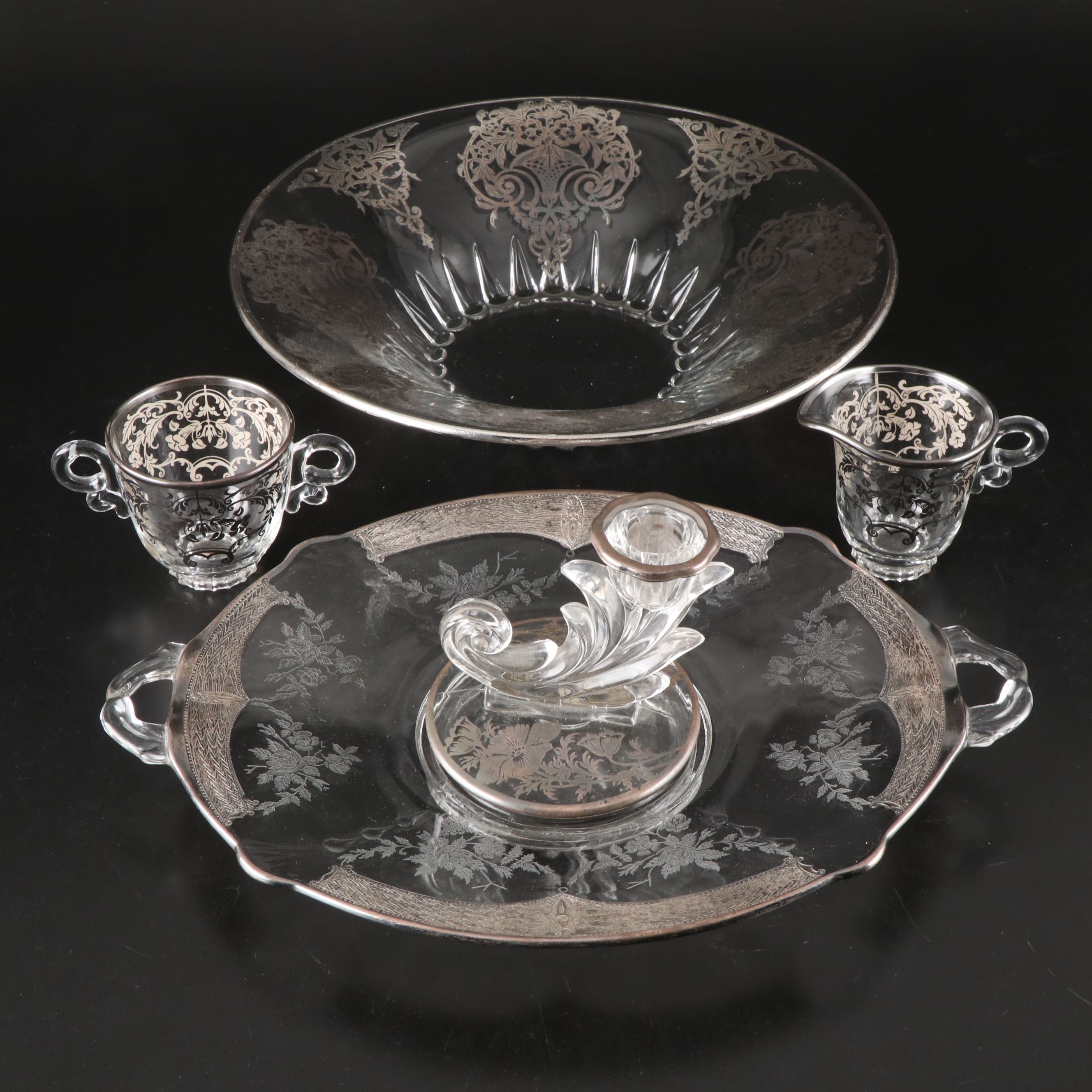 A.H. Heisey and Co. with More Silver Overlay Glassware