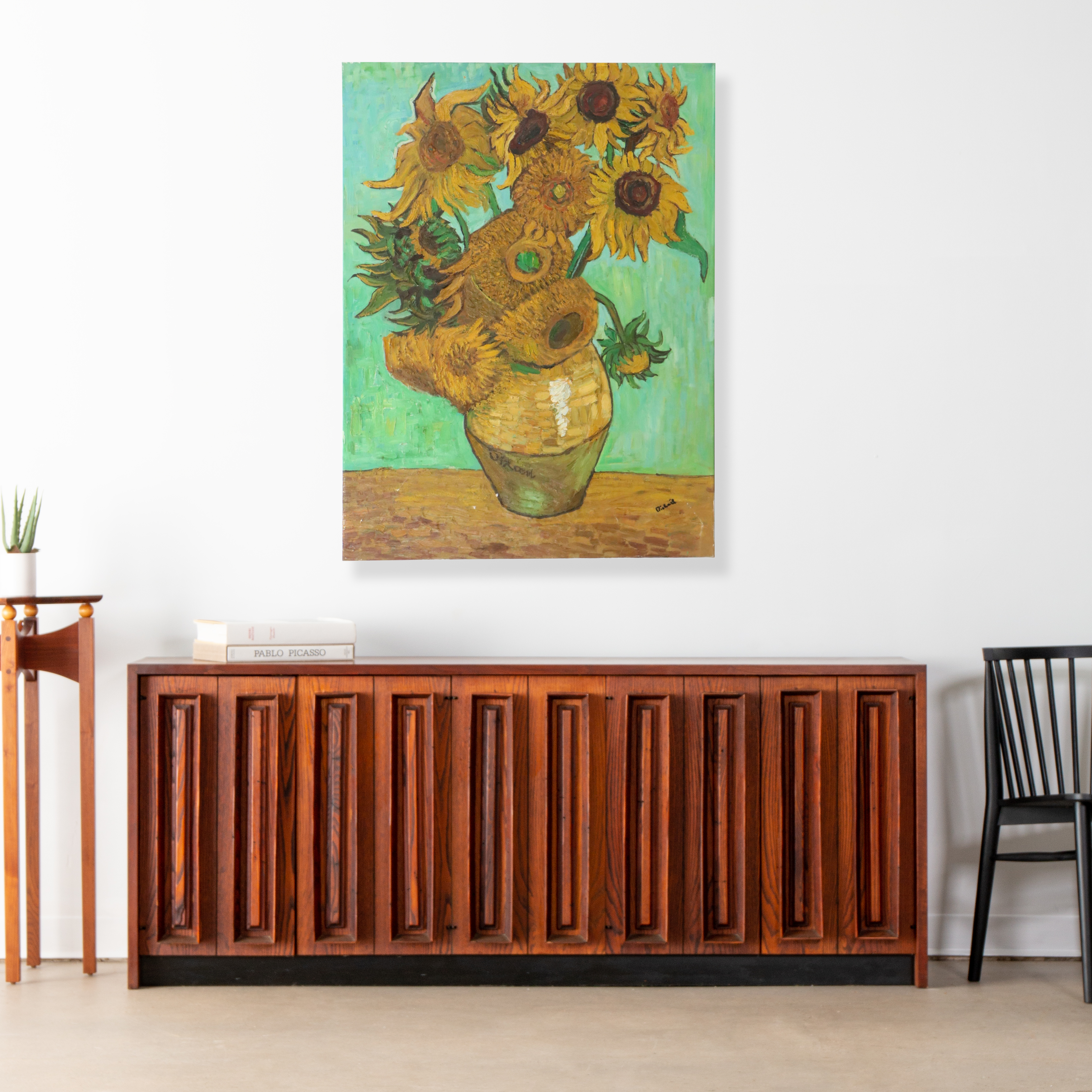 Oil Master Copy of Vincent Van Gogh's "Sunflowers," 21st Century