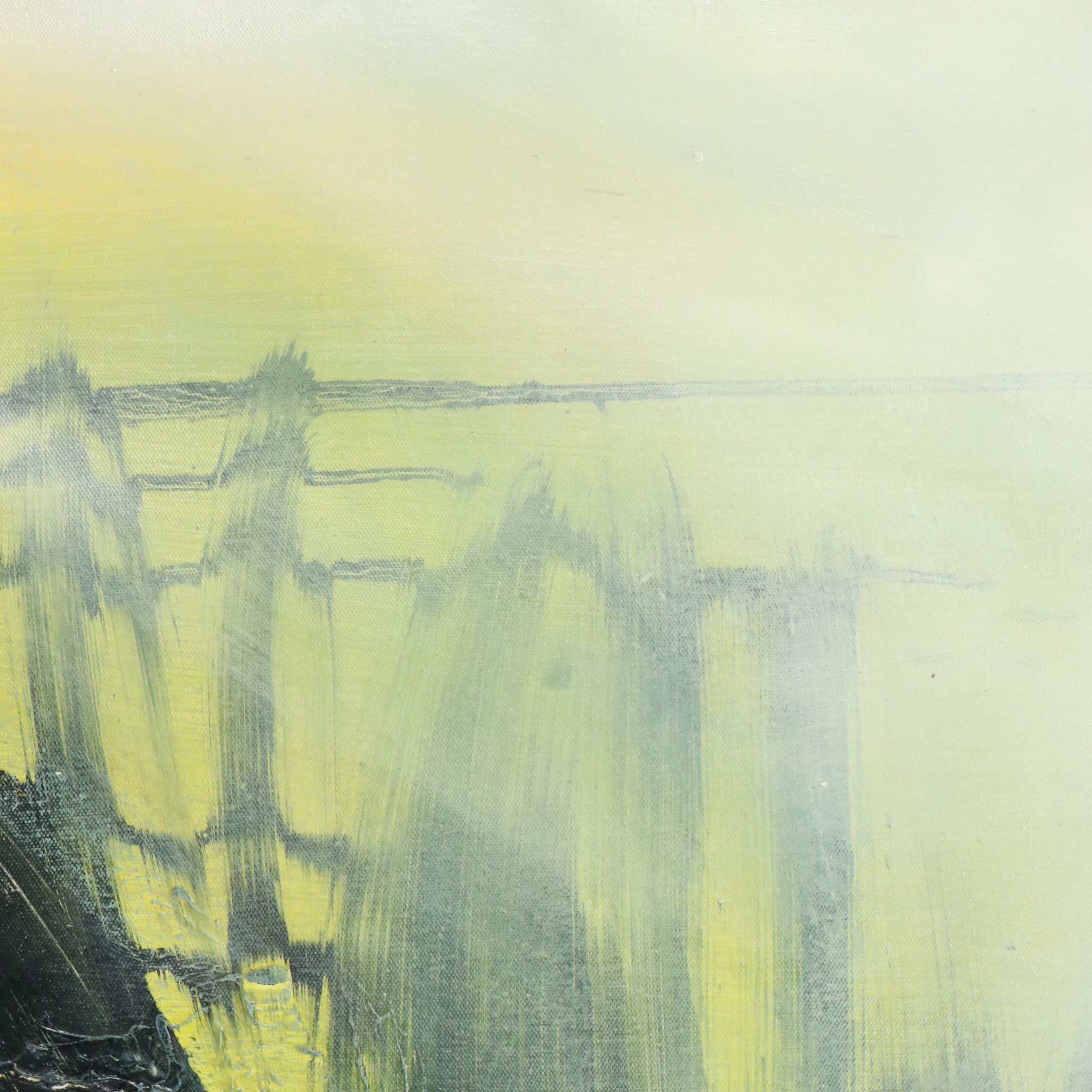 In the Style of Xavier Zevaco Acrylic Abstract Painting, Late 20th Century