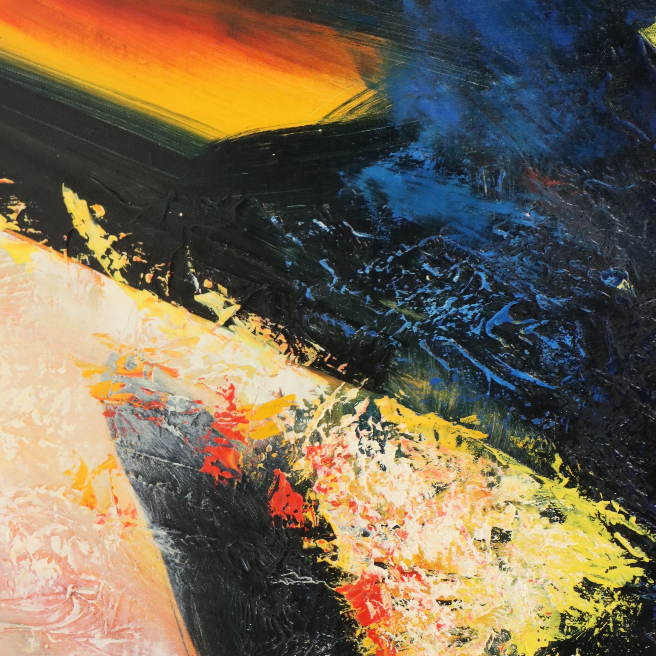 In the Style of Xavier Zevaco Acrylic Abstract Painting, Late 20th Century