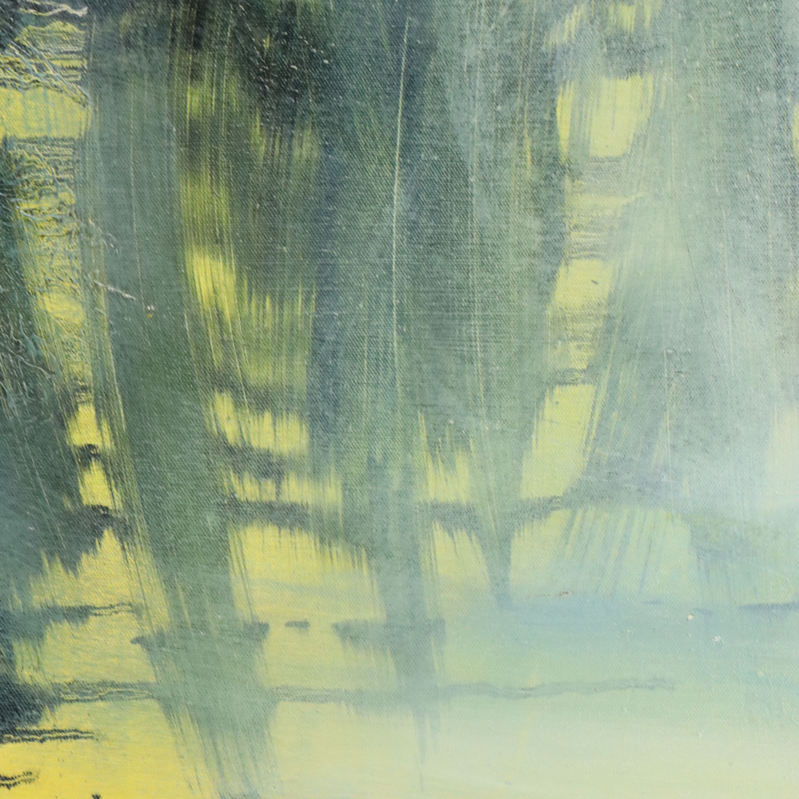 In the Style of Xavier Zevaco Acrylic Abstract Painting, Late 20th Century