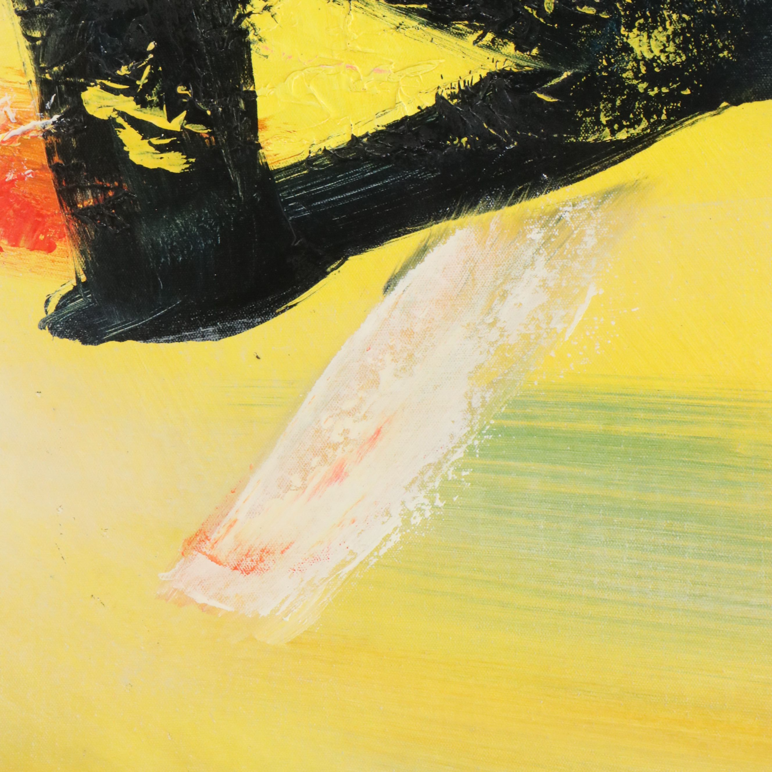 In the Style of Xavier Zevaco Acrylic Abstract Painting, Late 20th Century