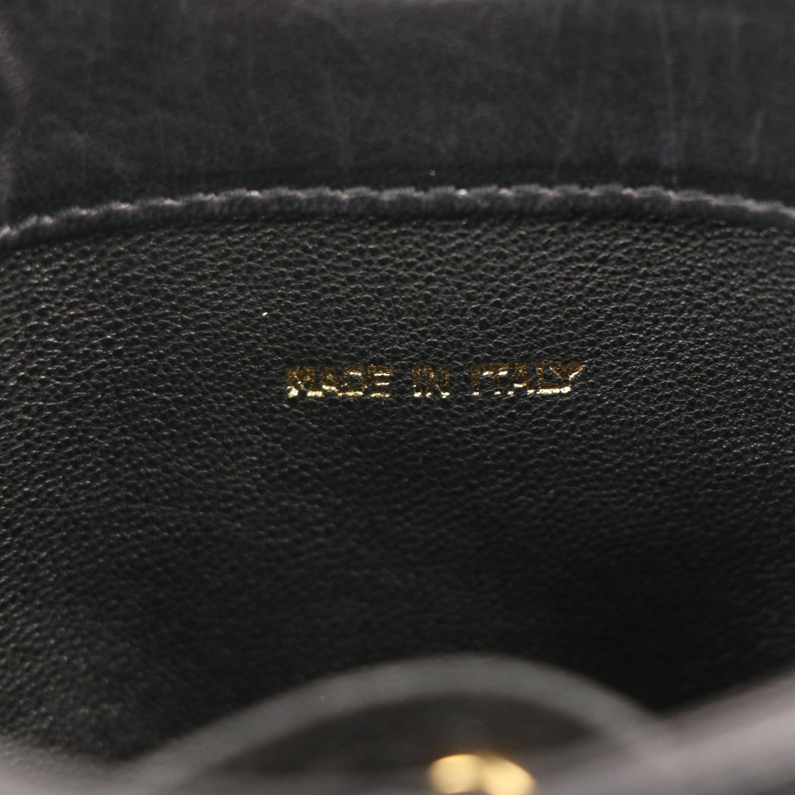 Chanel Vintage Vanity Crossbody Bucket Bag in Black Quilted Lambskin Leather