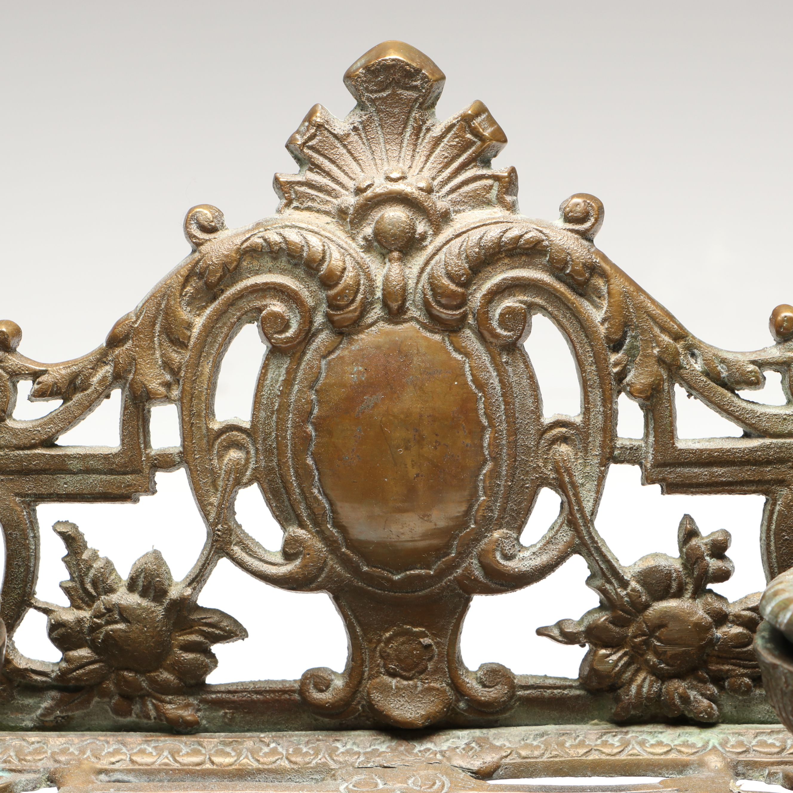 Rococo Revival Bras Openwork Double Inkwell, Late 19th Century